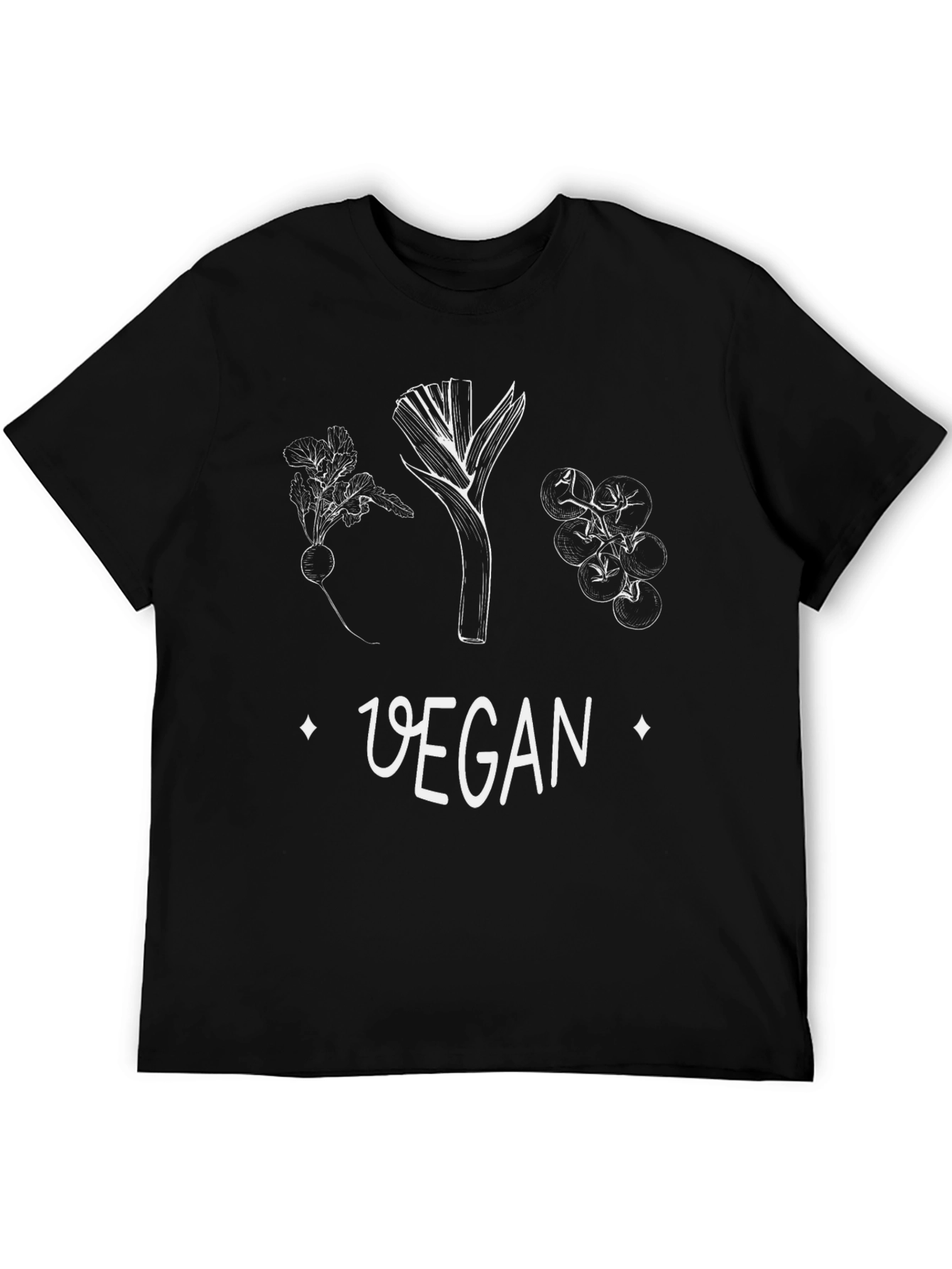 Vegan Graphic Tee - Black Cotton
