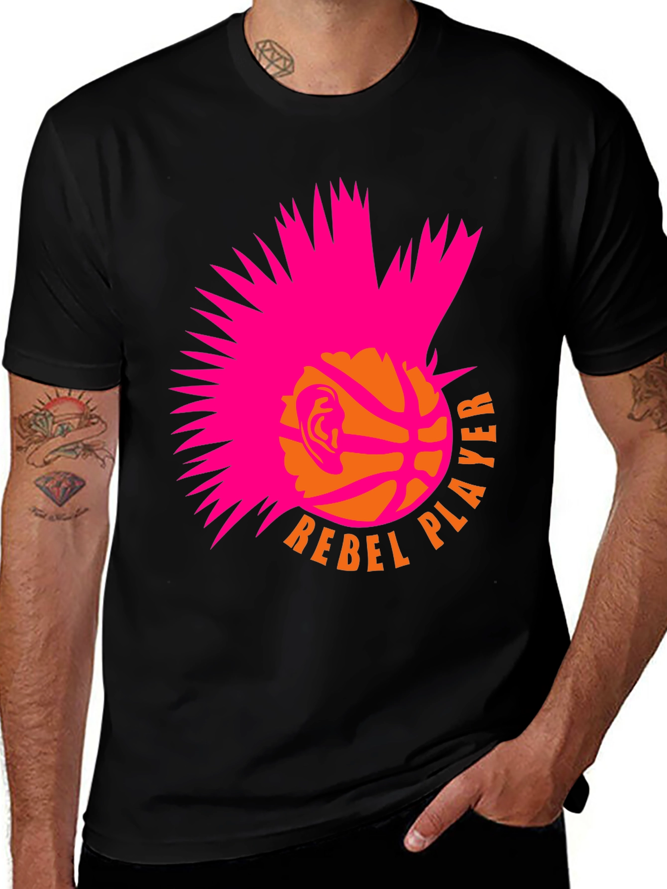 Rebel Player Graphic Tee - Basketball Punk Style
