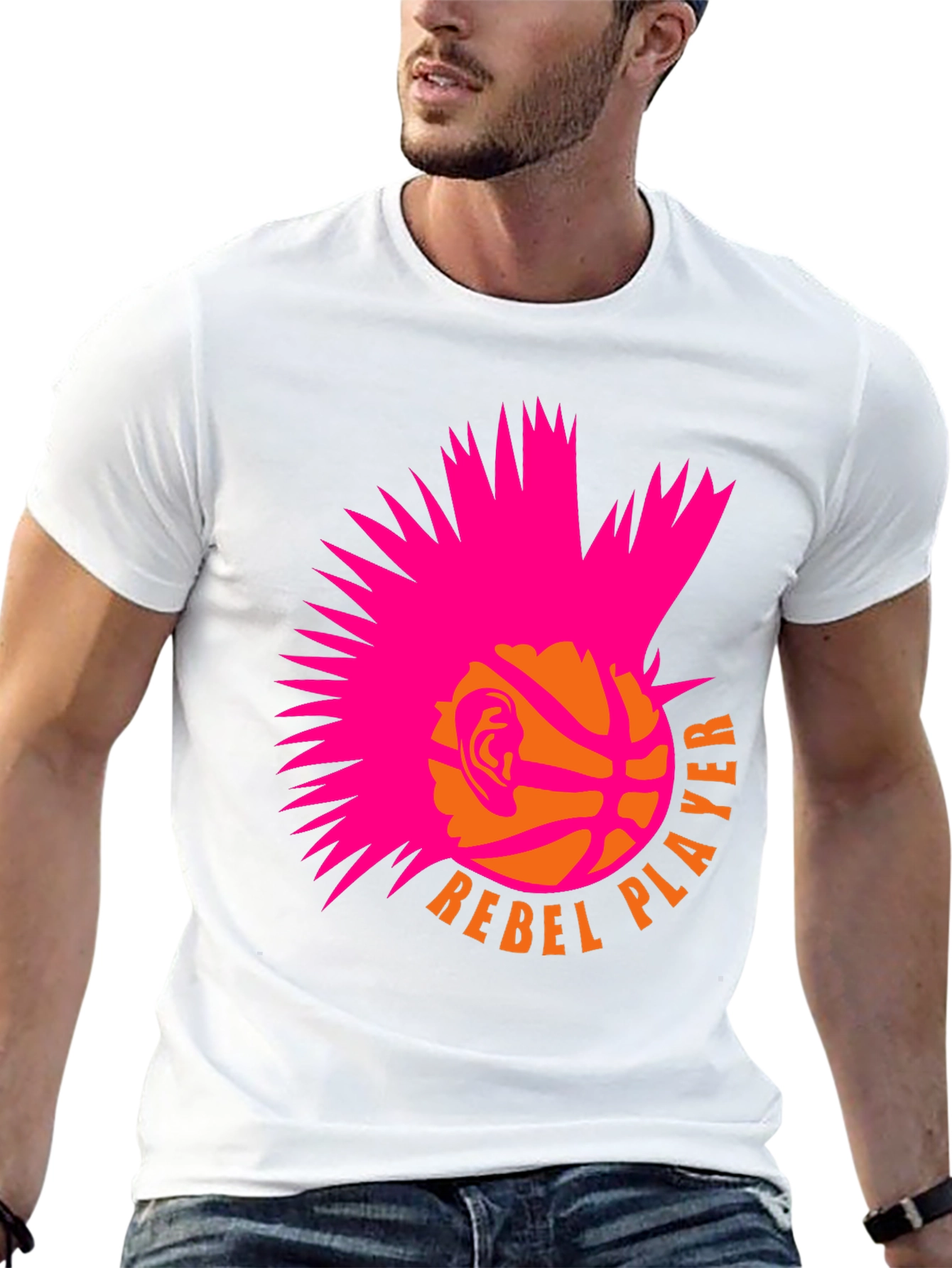 Rebel Player Graphic Tee - Basketball Punk Style