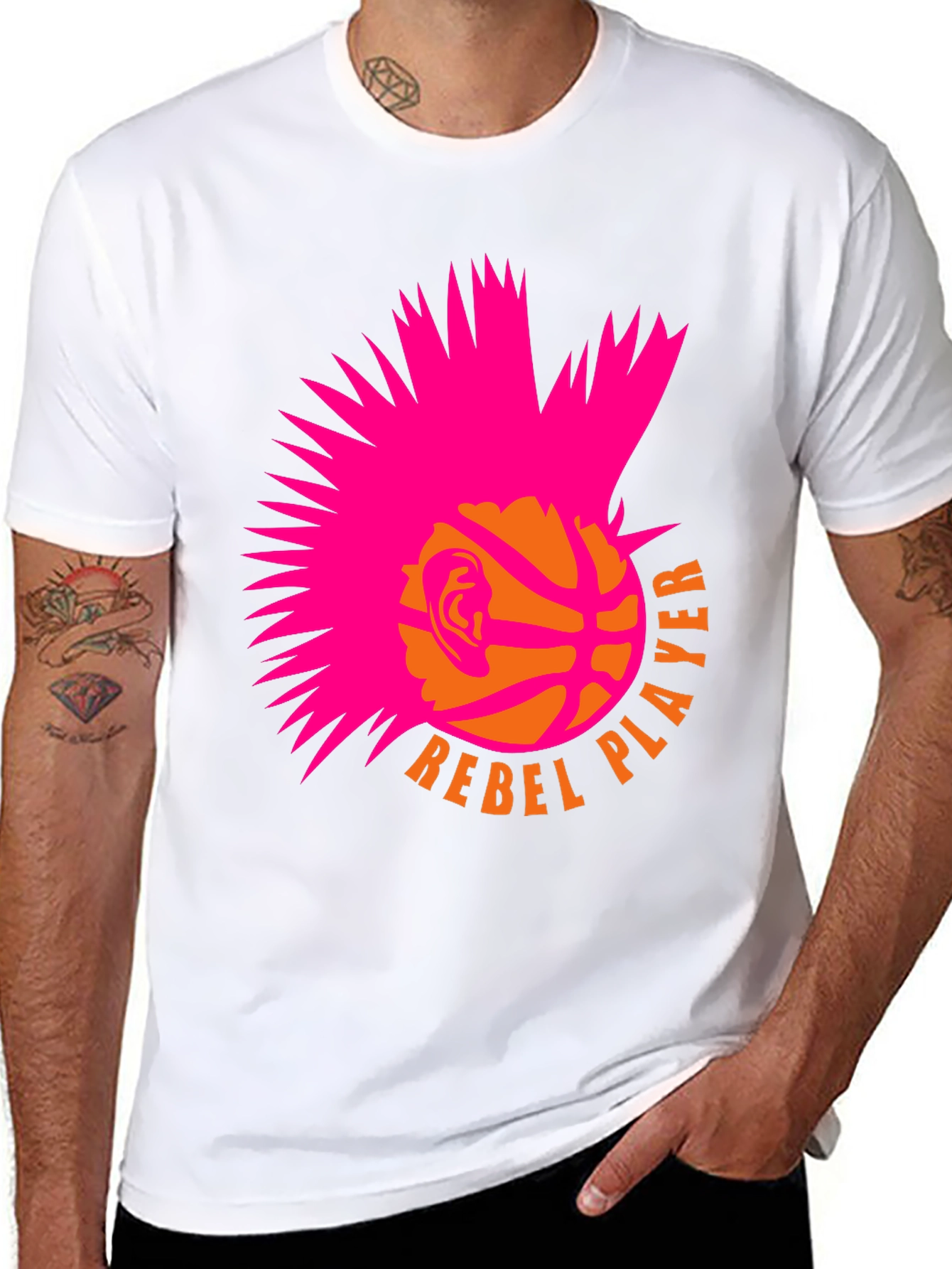 Rebel Player Graphic Tee - Basketball Punk Style