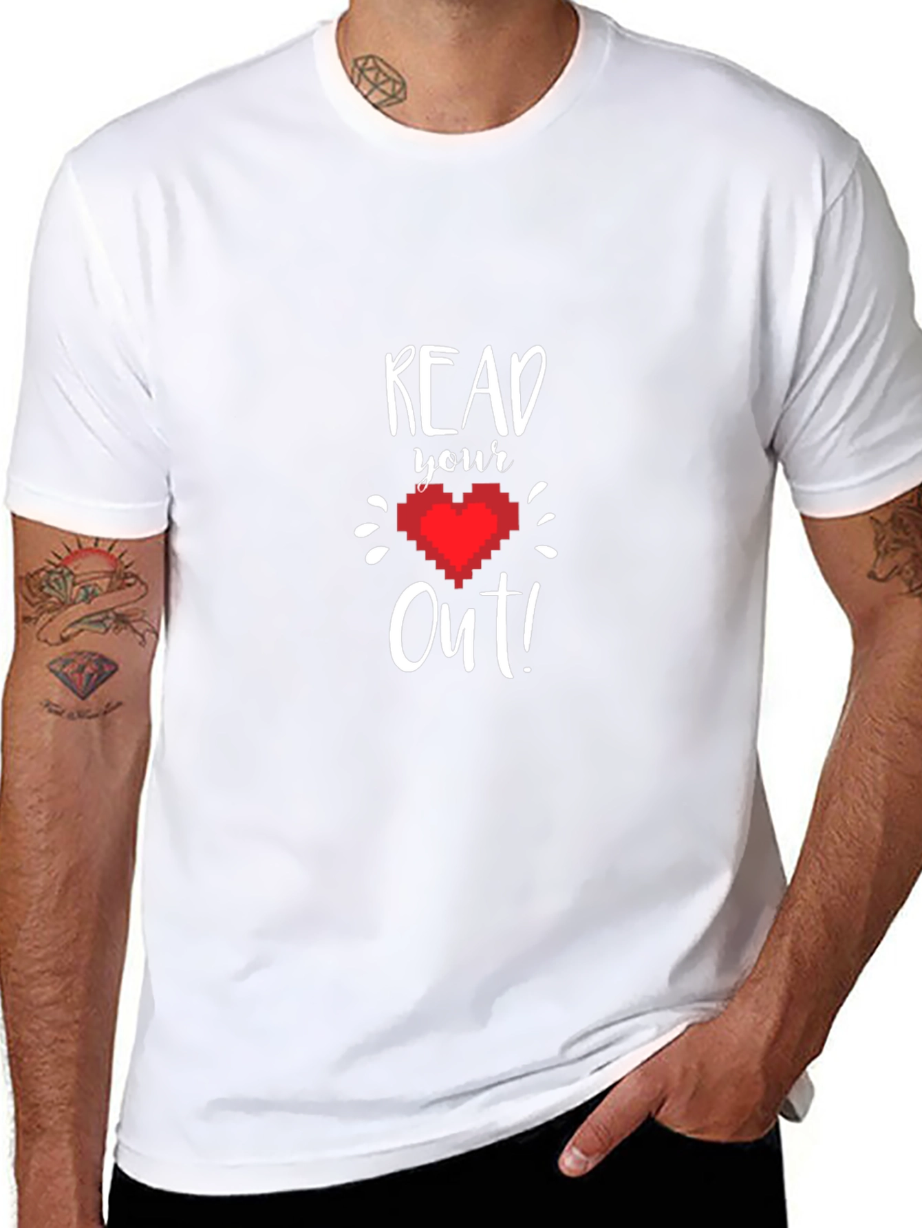 Read Your Heart Out T-Shirt - Pixel Heart Design
