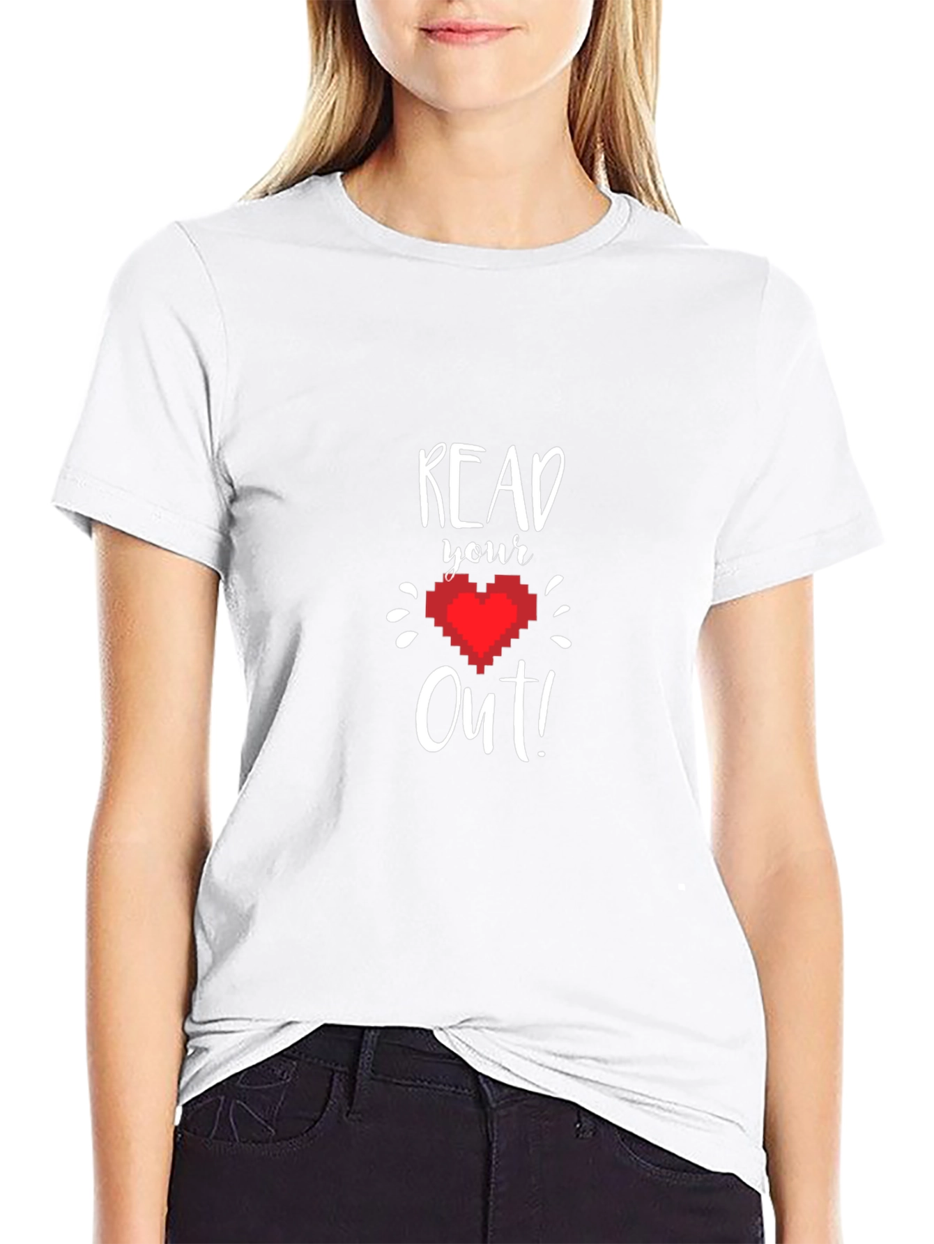 Read Your Heart Out T-Shirt - Pixel Heart Design