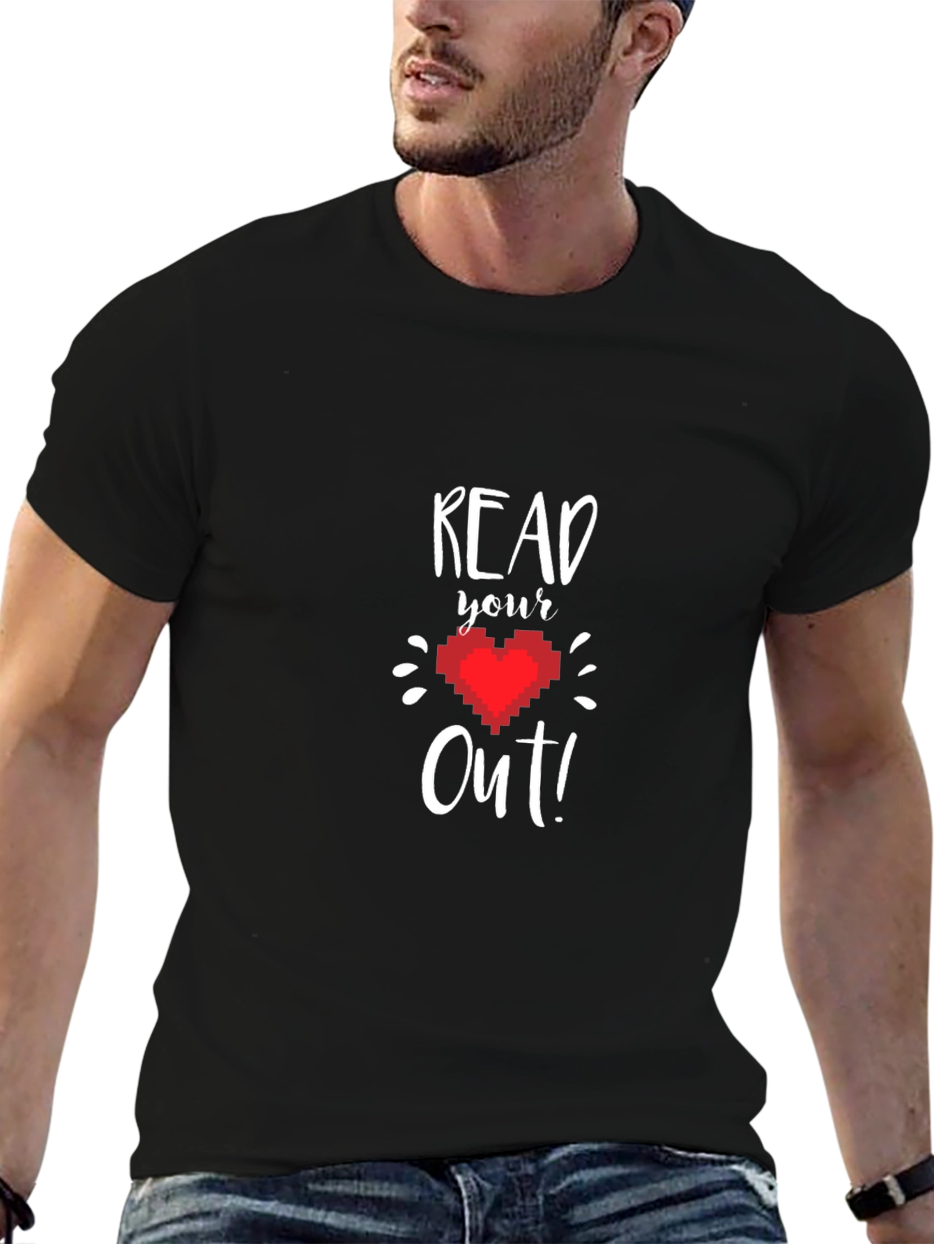 Read Your Heart Out T-Shirt - Pixel Heart Design