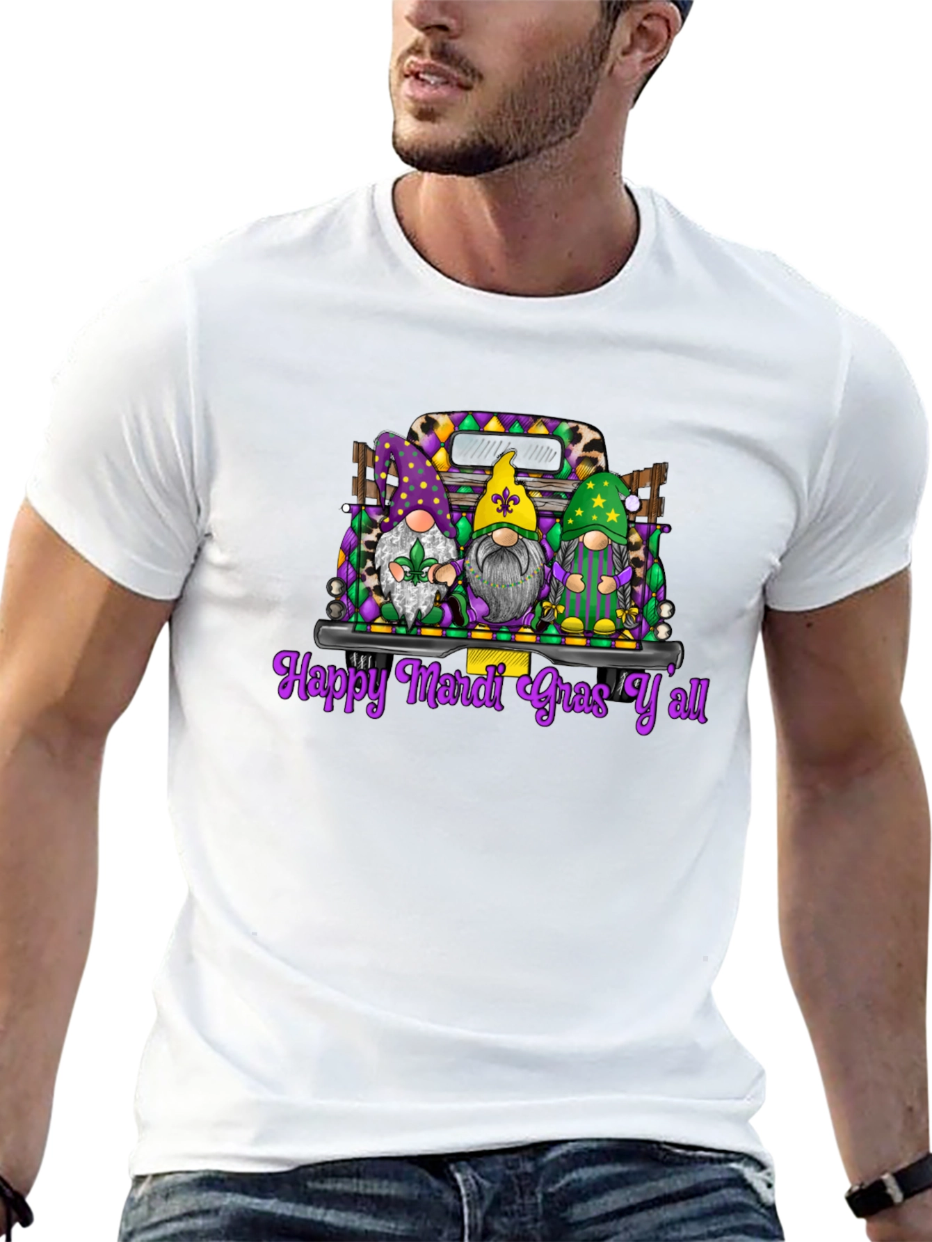 Mardi Gras Gnomes Graphic T-Shirt