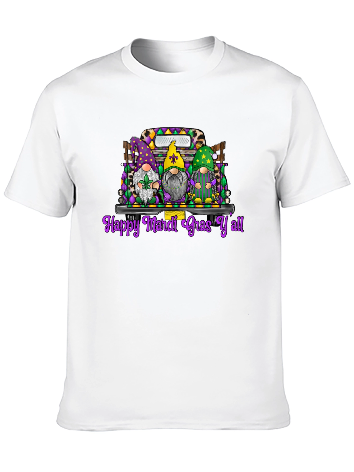 Mardi Gras Gnomes Graphic T-Shirt