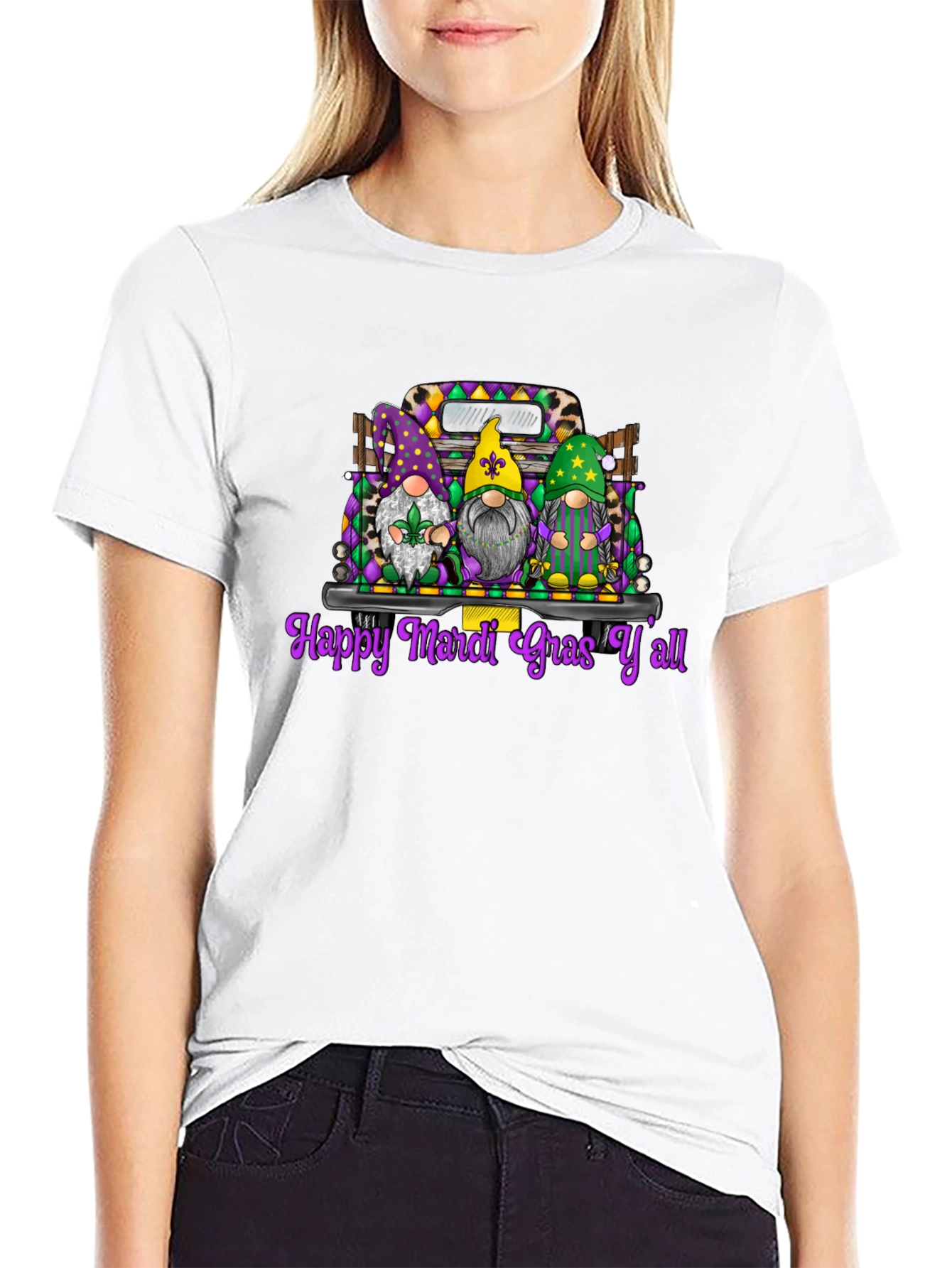 Mardi Gras Gnomes Graphic T-Shirt