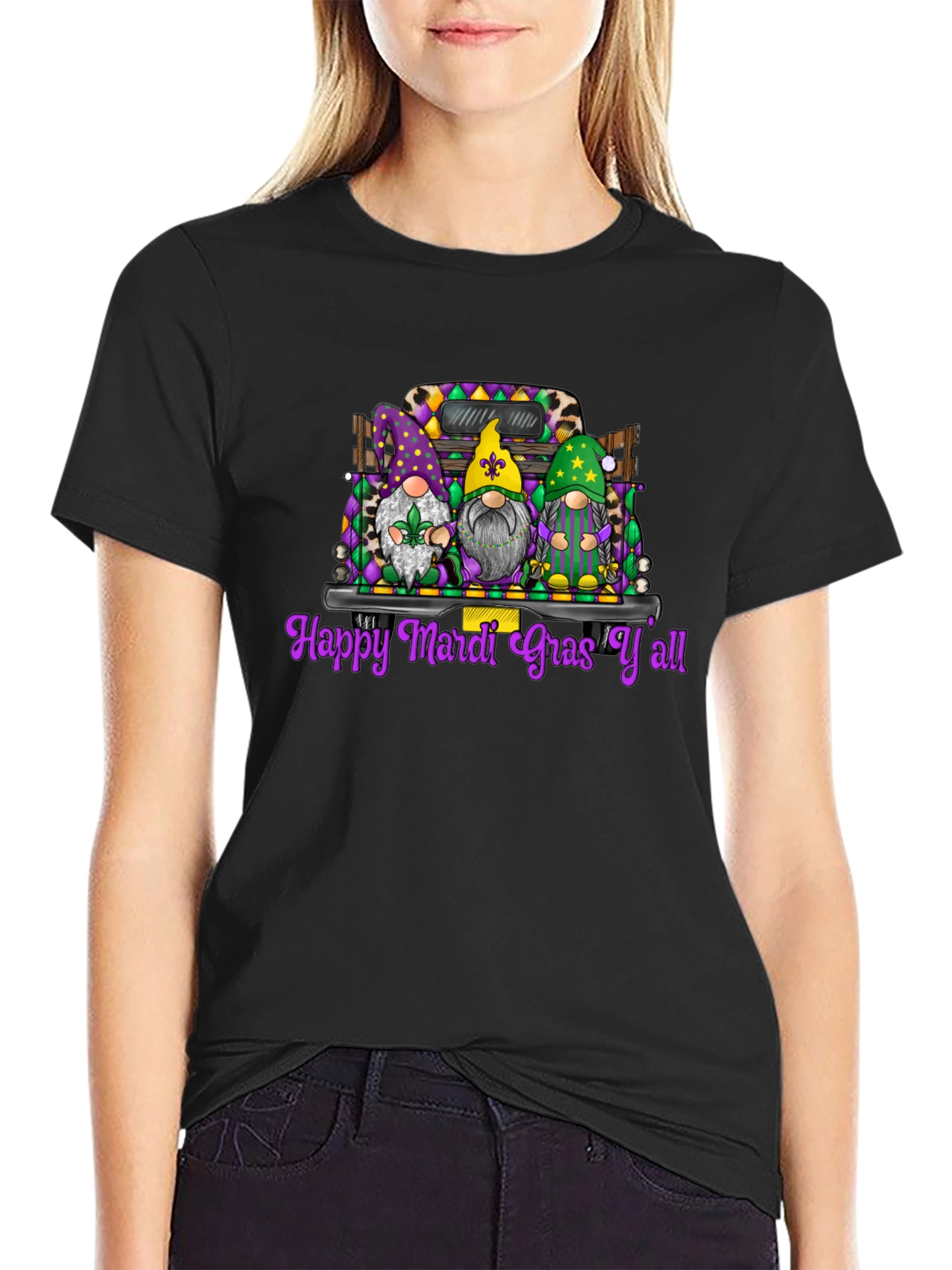 Mardi Gras Gnomes Graphic T-Shirt