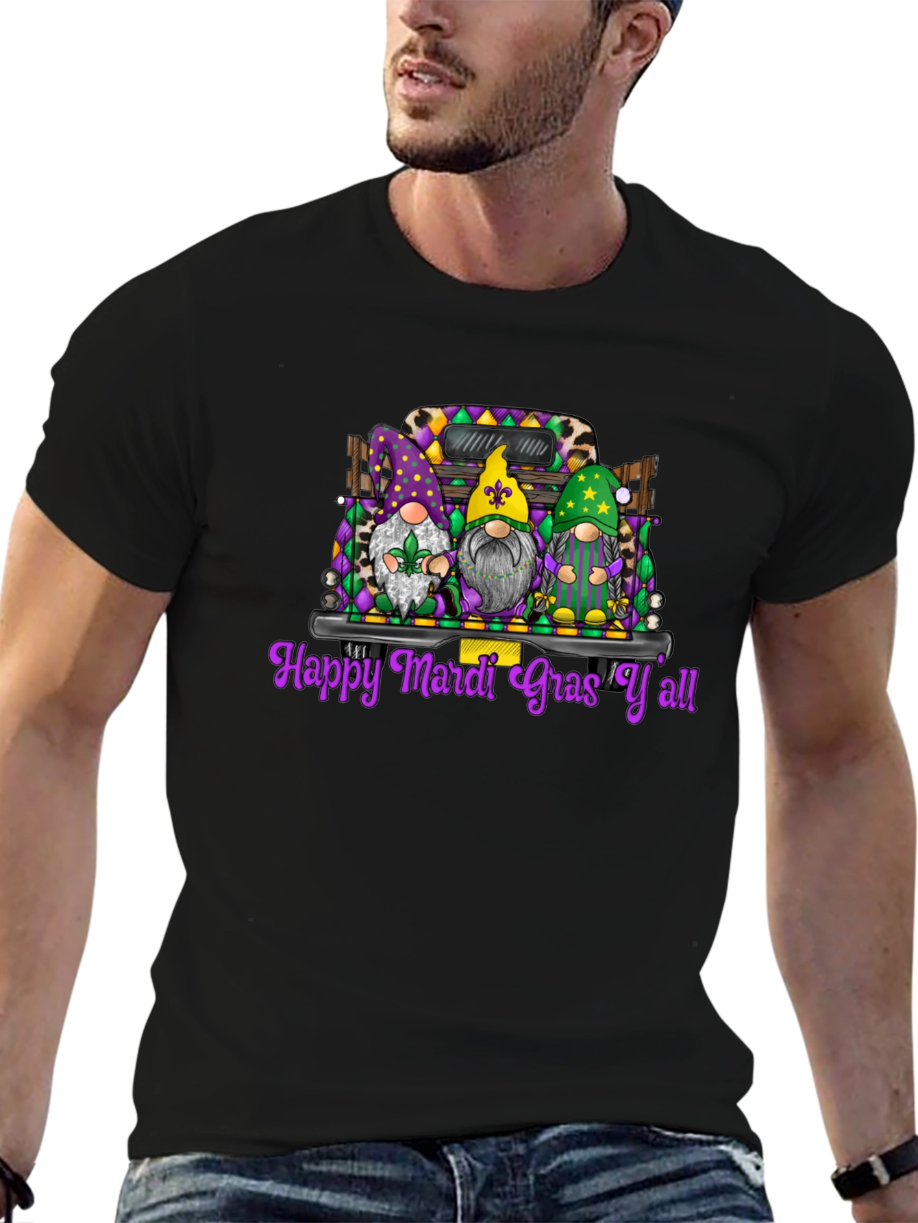 Mardi Gras Gnomes Graphic T-Shirt