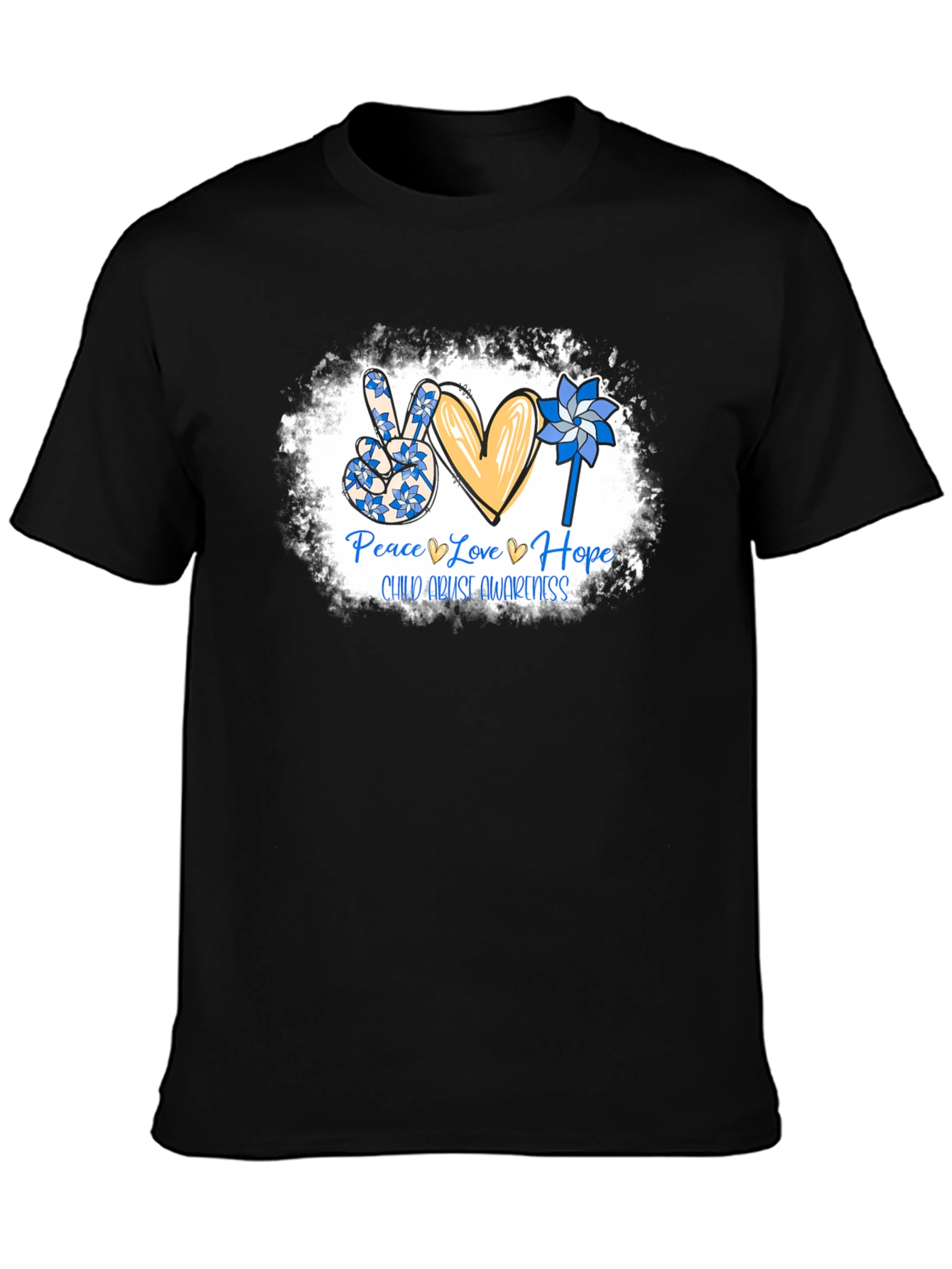 Child Abuse Awareness T-Shirt: Peace Love Hope