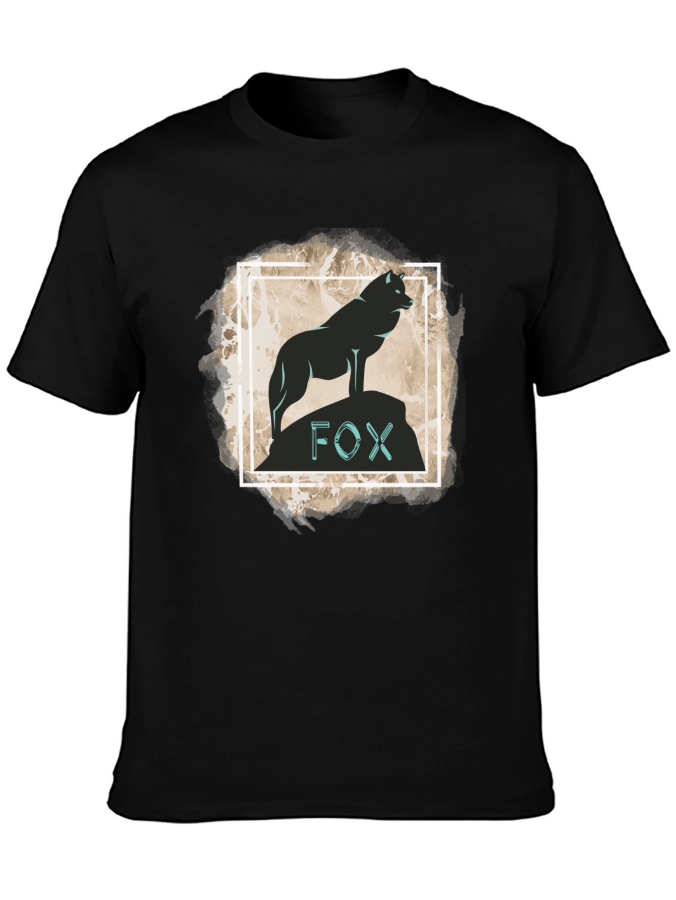 Fox Silhouette Graphic Print Tee