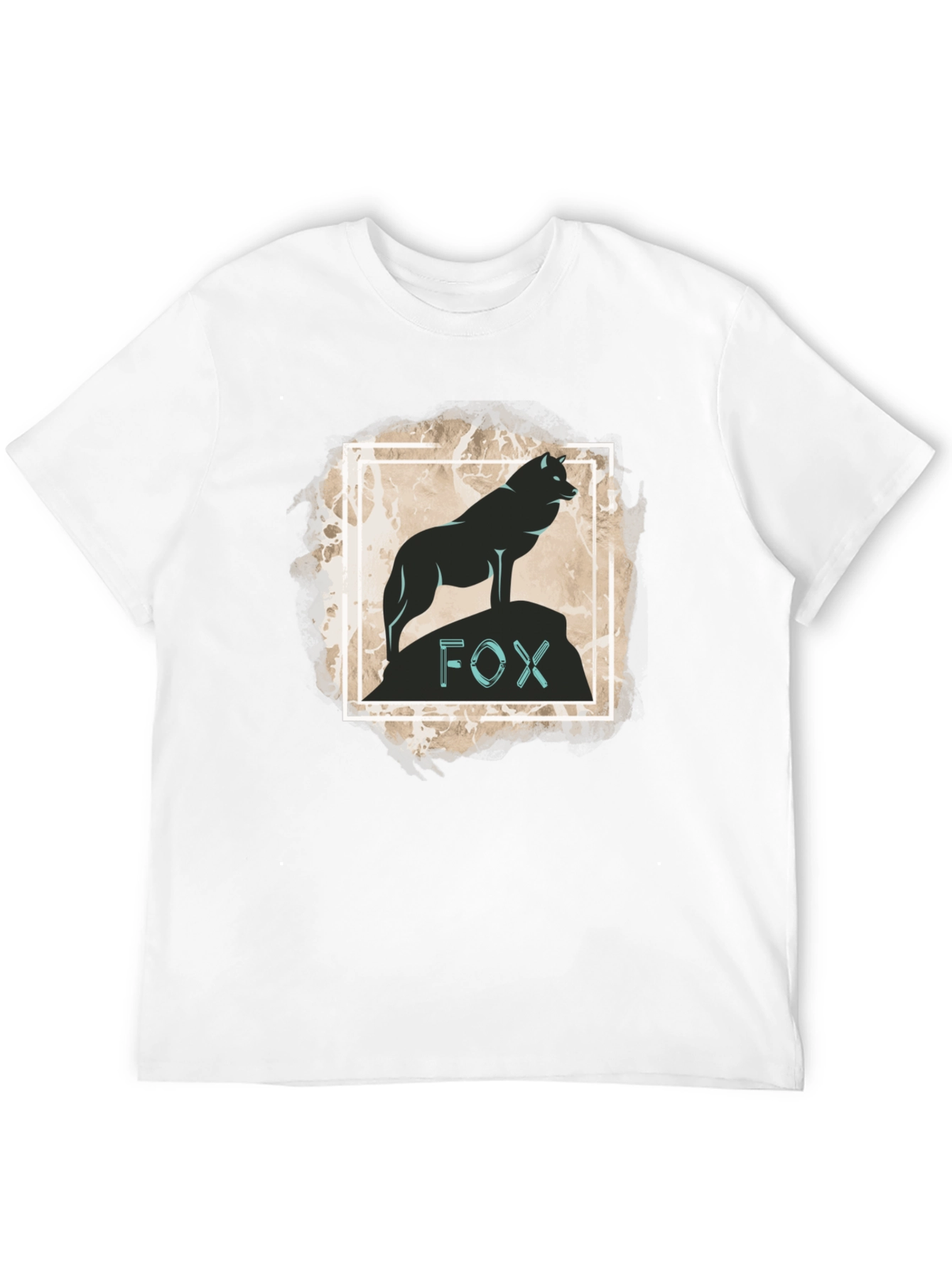 Fox Silhouette Graphic Print Tee