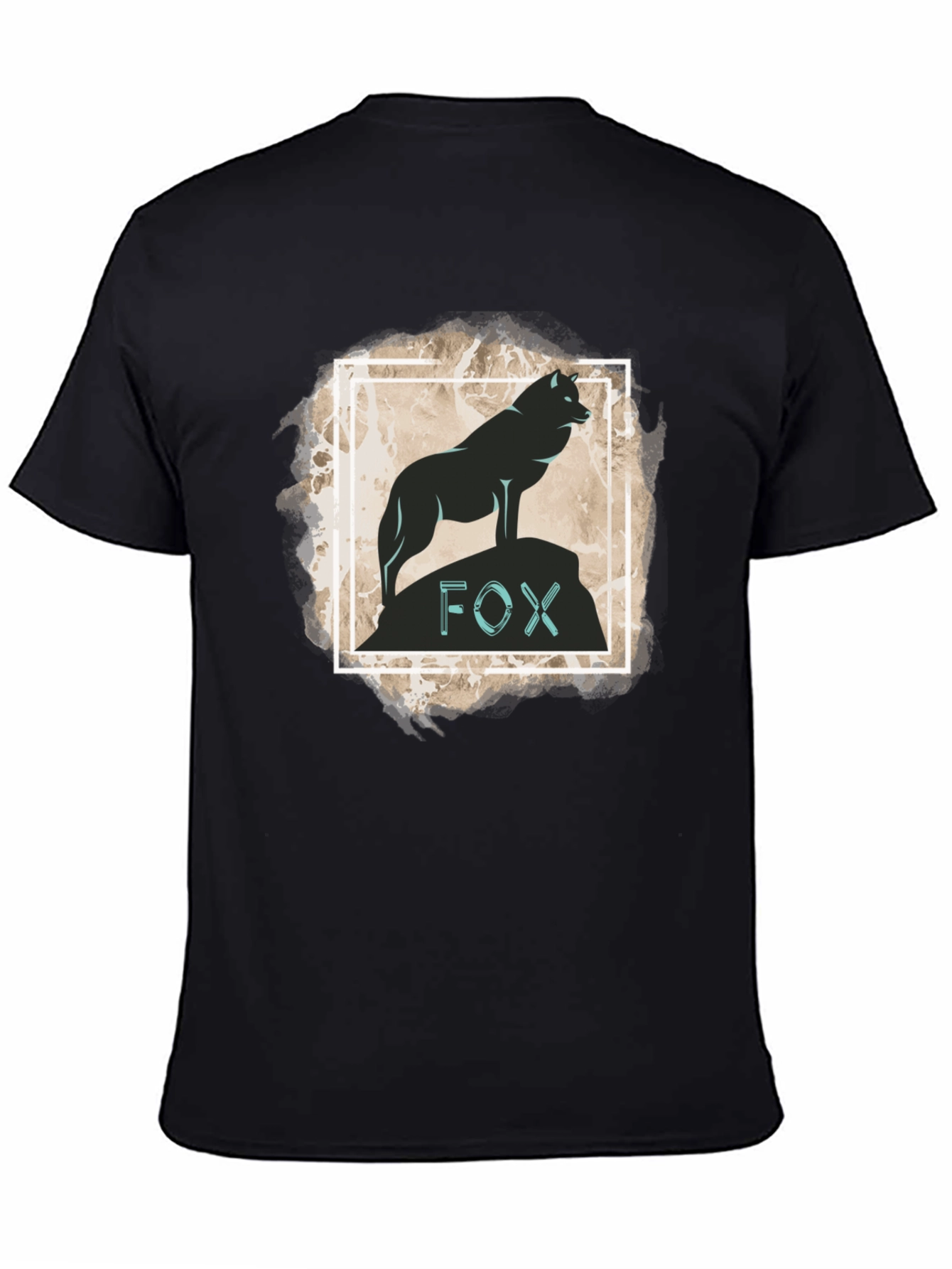 Fox Silhouette Graphic Print Tee