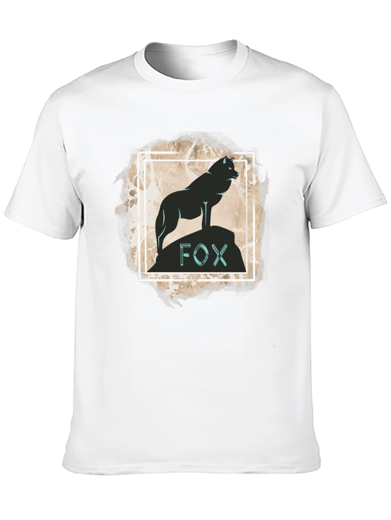 Fox Silhouette Graphic Print Tee