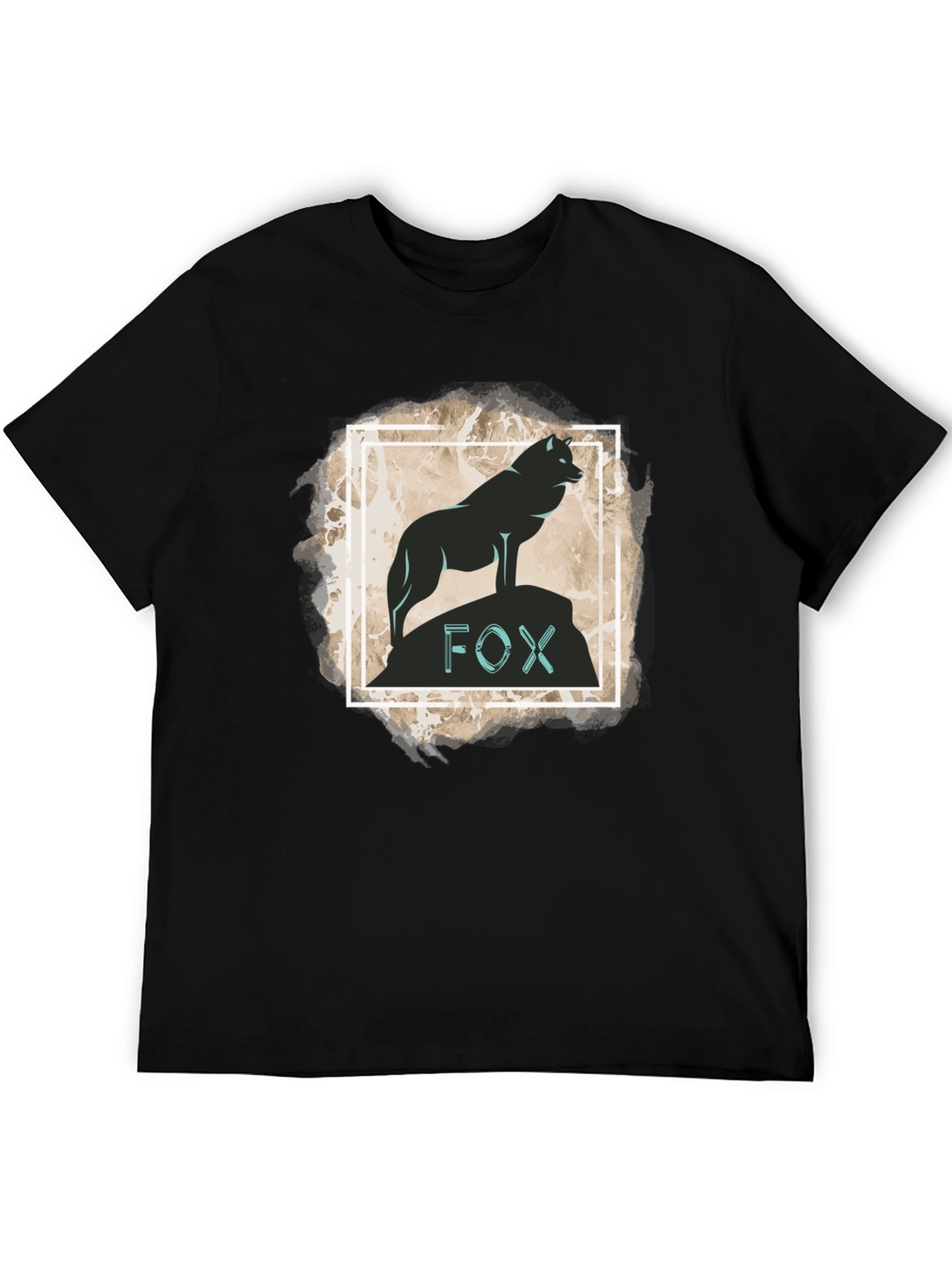 Fox Silhouette Graphic Print Tee