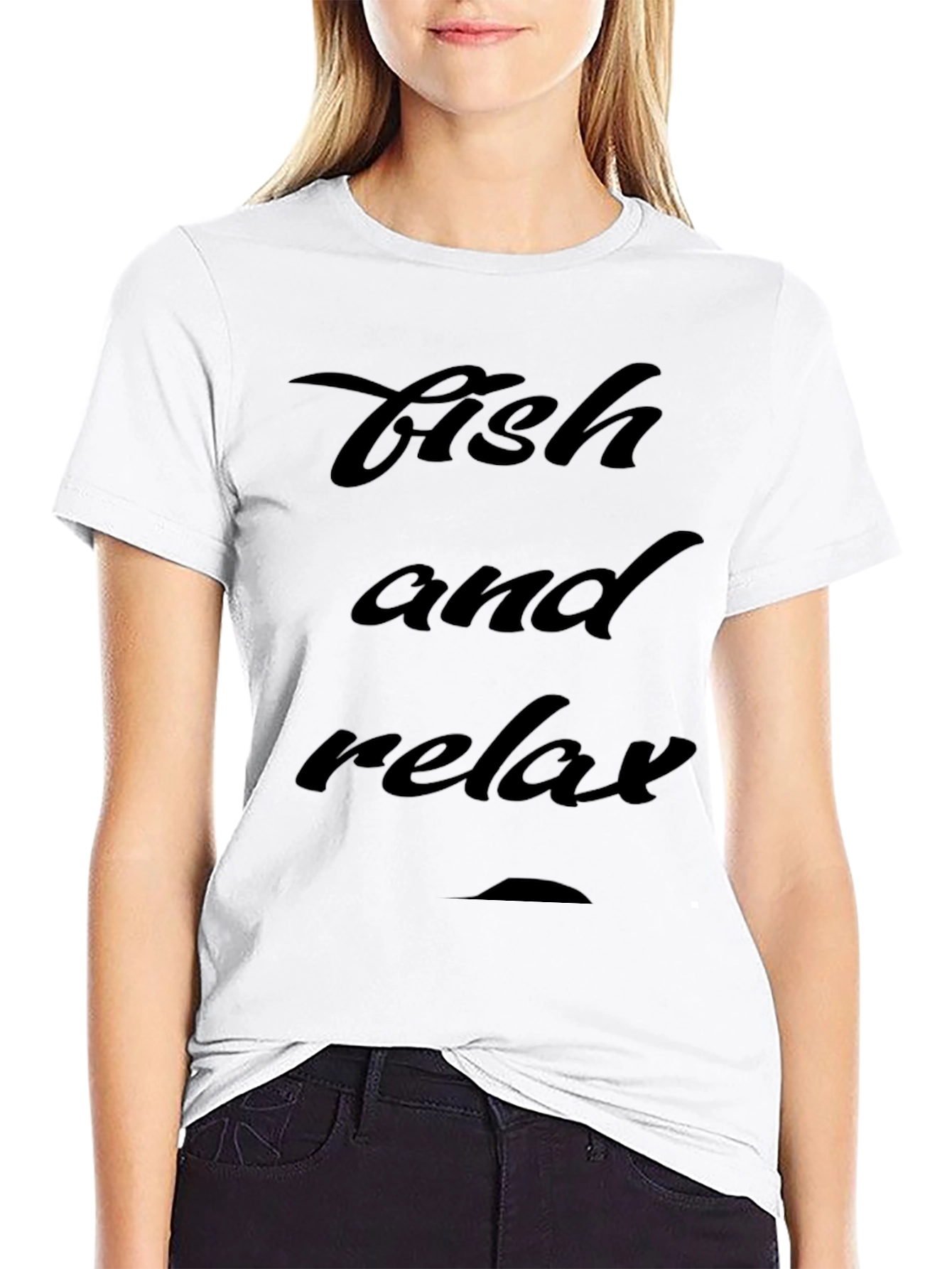 Fish and Relax Black Graphic Tee