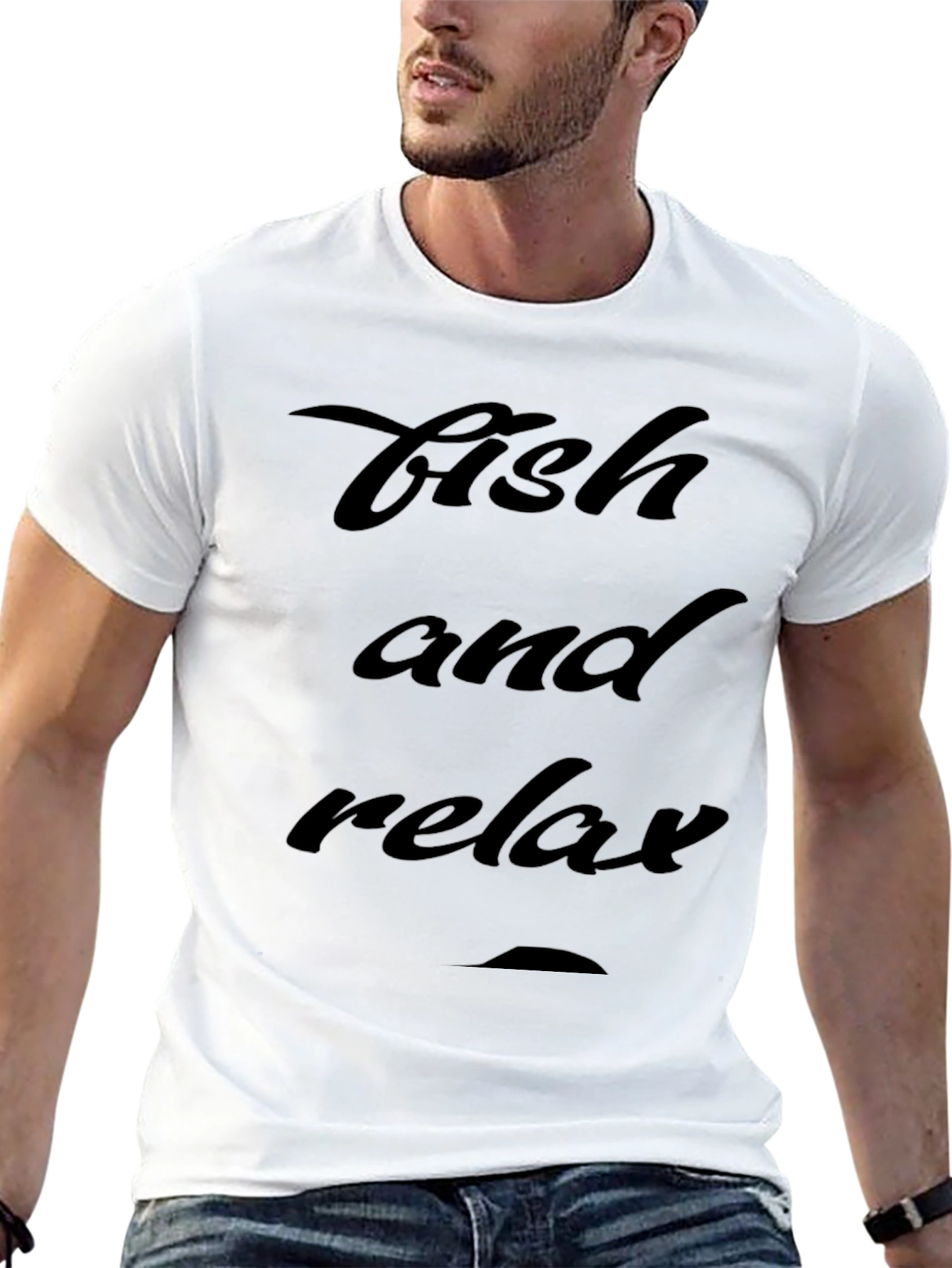 Fish and Relax Black Graphic Tee