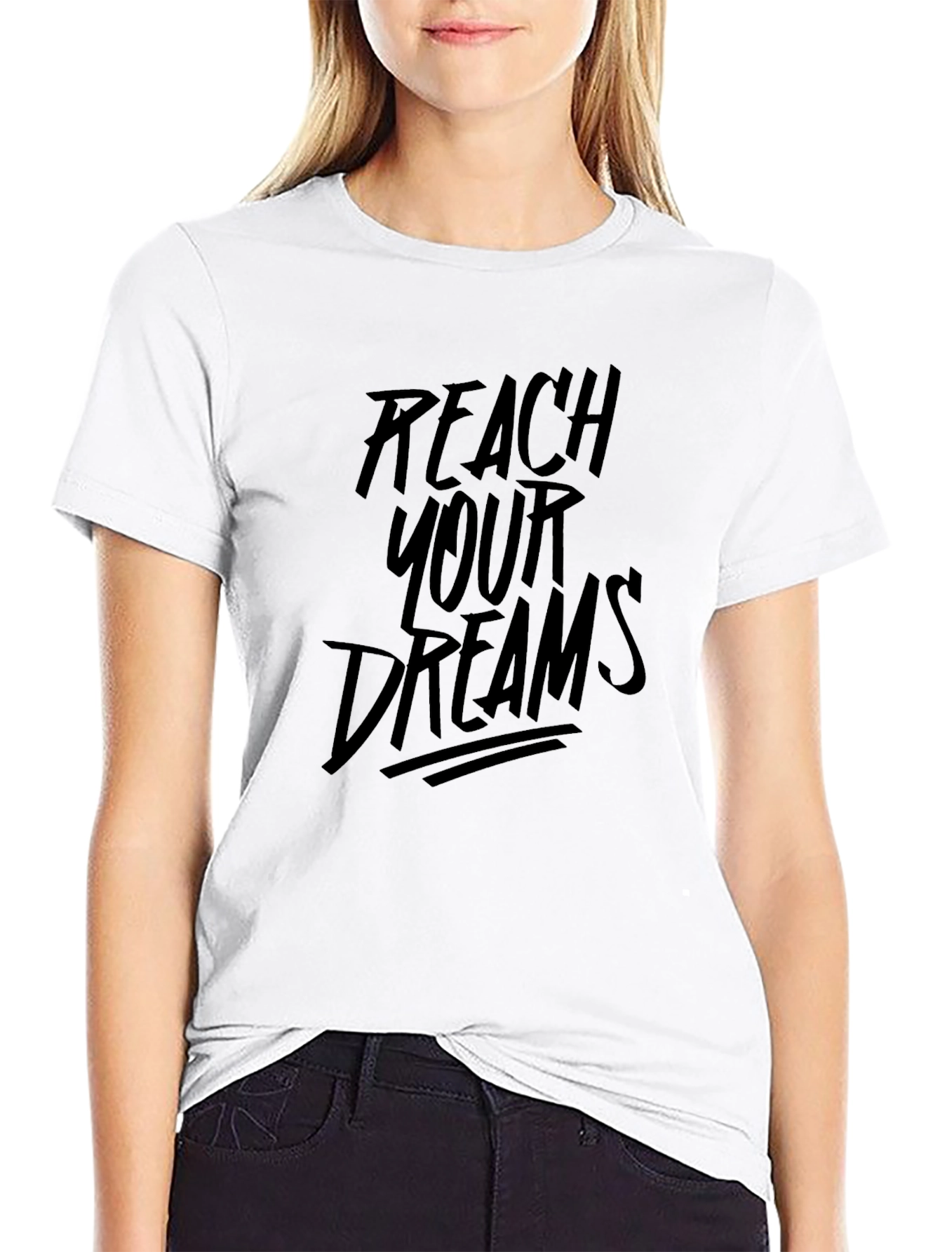 Reach Your Dreams Graphic Black T-Shirt