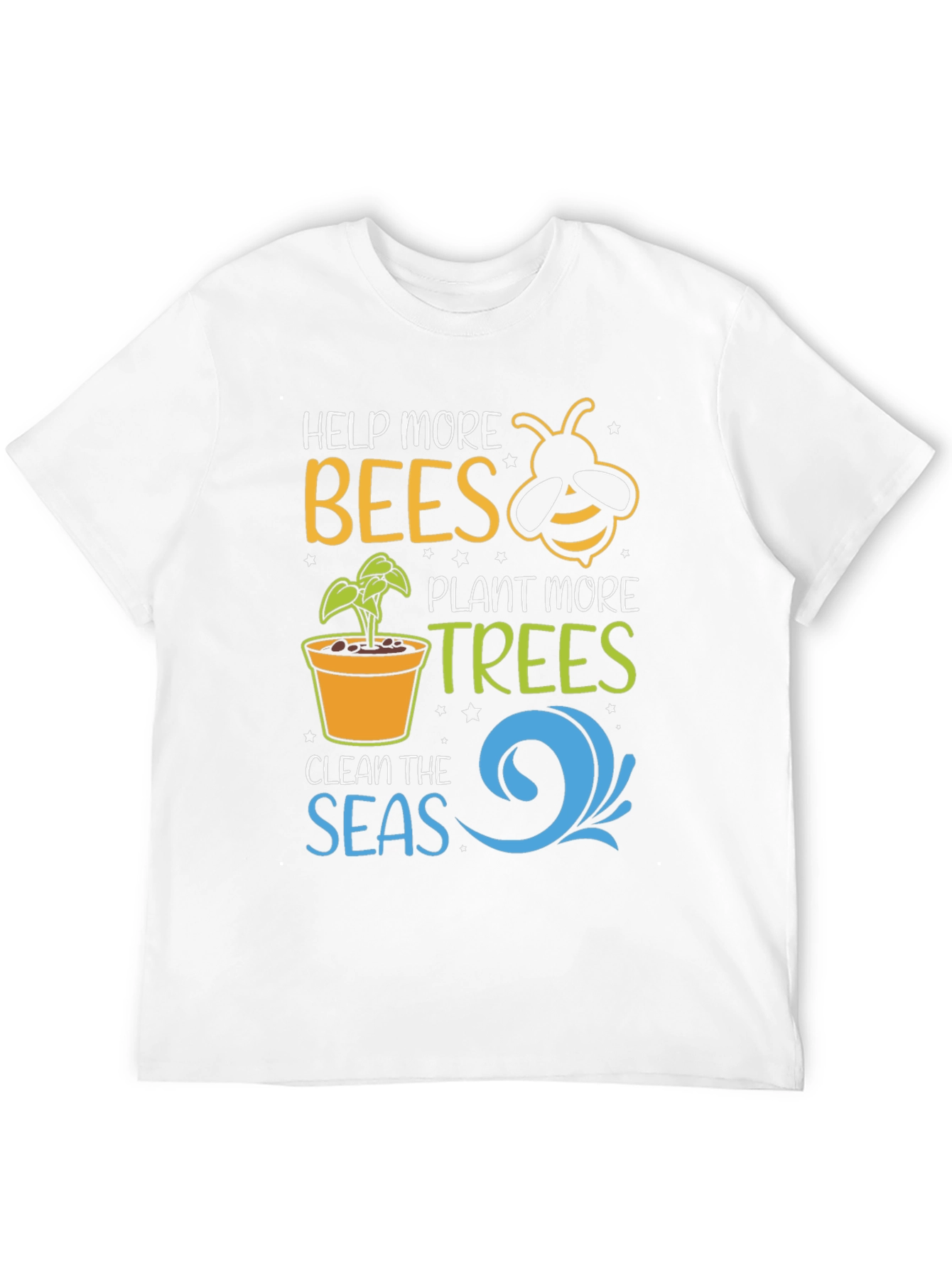 Help Bees Plant Trees Black T-Shirt