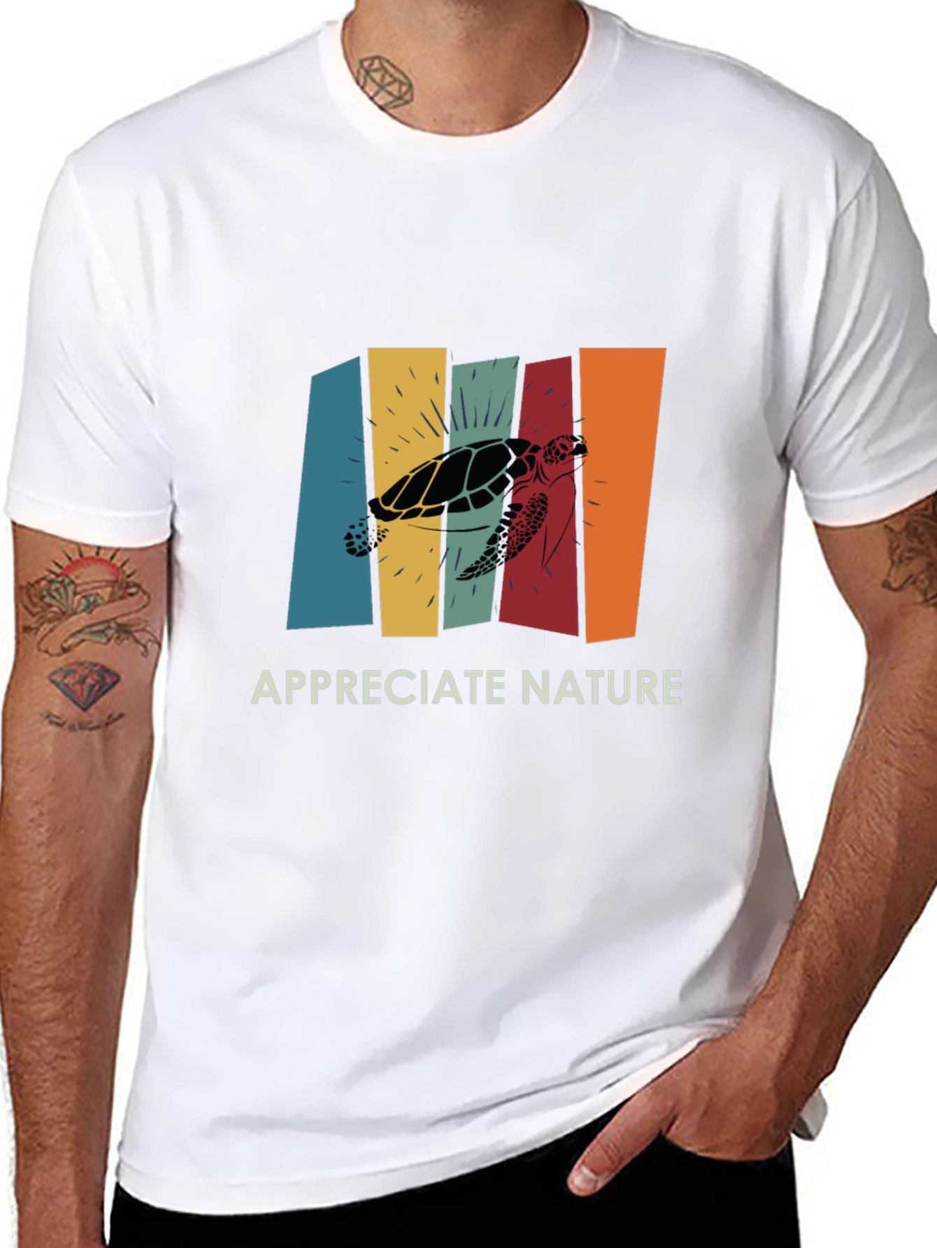 Retro Turtle Appreciate Nature Graphic Tee