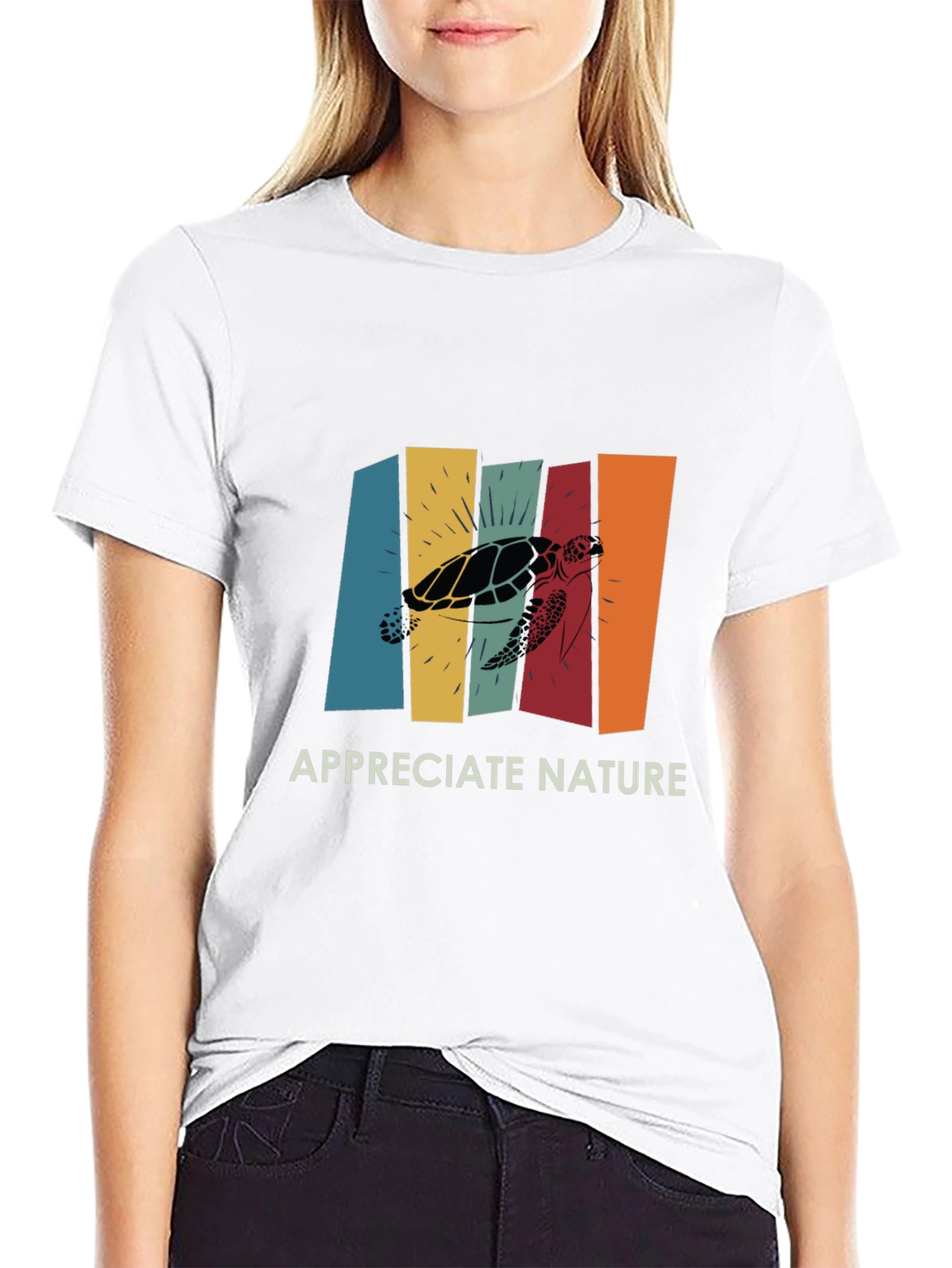 Retro Turtle Appreciate Nature Graphic Tee