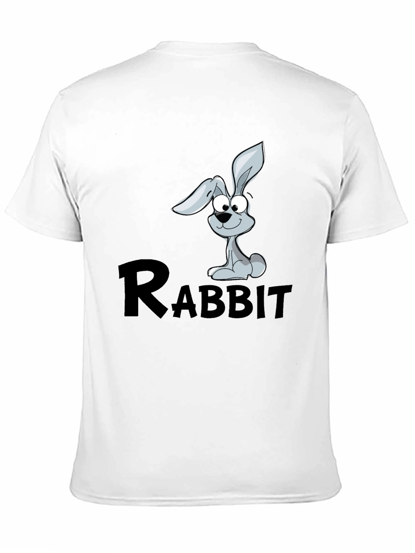 Rabbit Cartoon Graphic Black T-Shirt