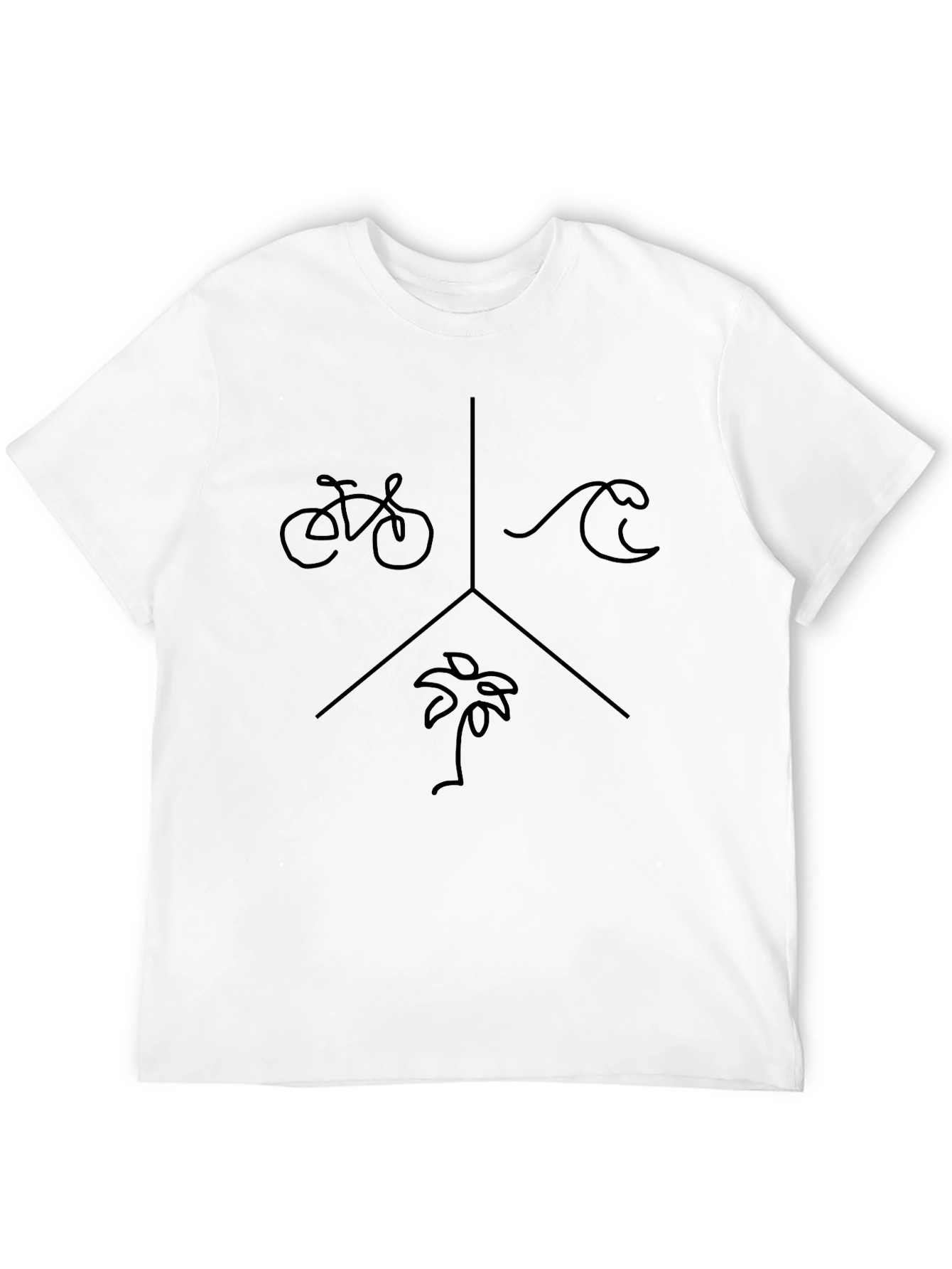 Bike Wave Palm Tree Graphic Tee - Black