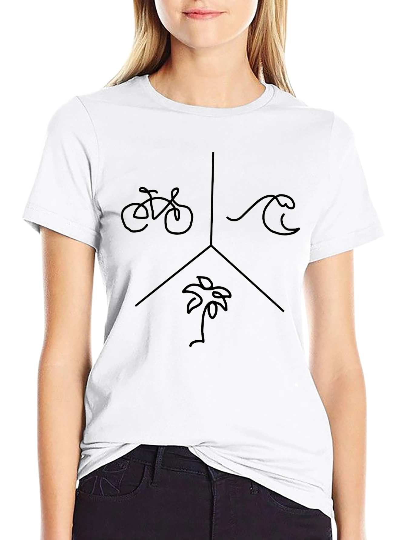 Bike Wave Palm Tree Graphic Tee - Black