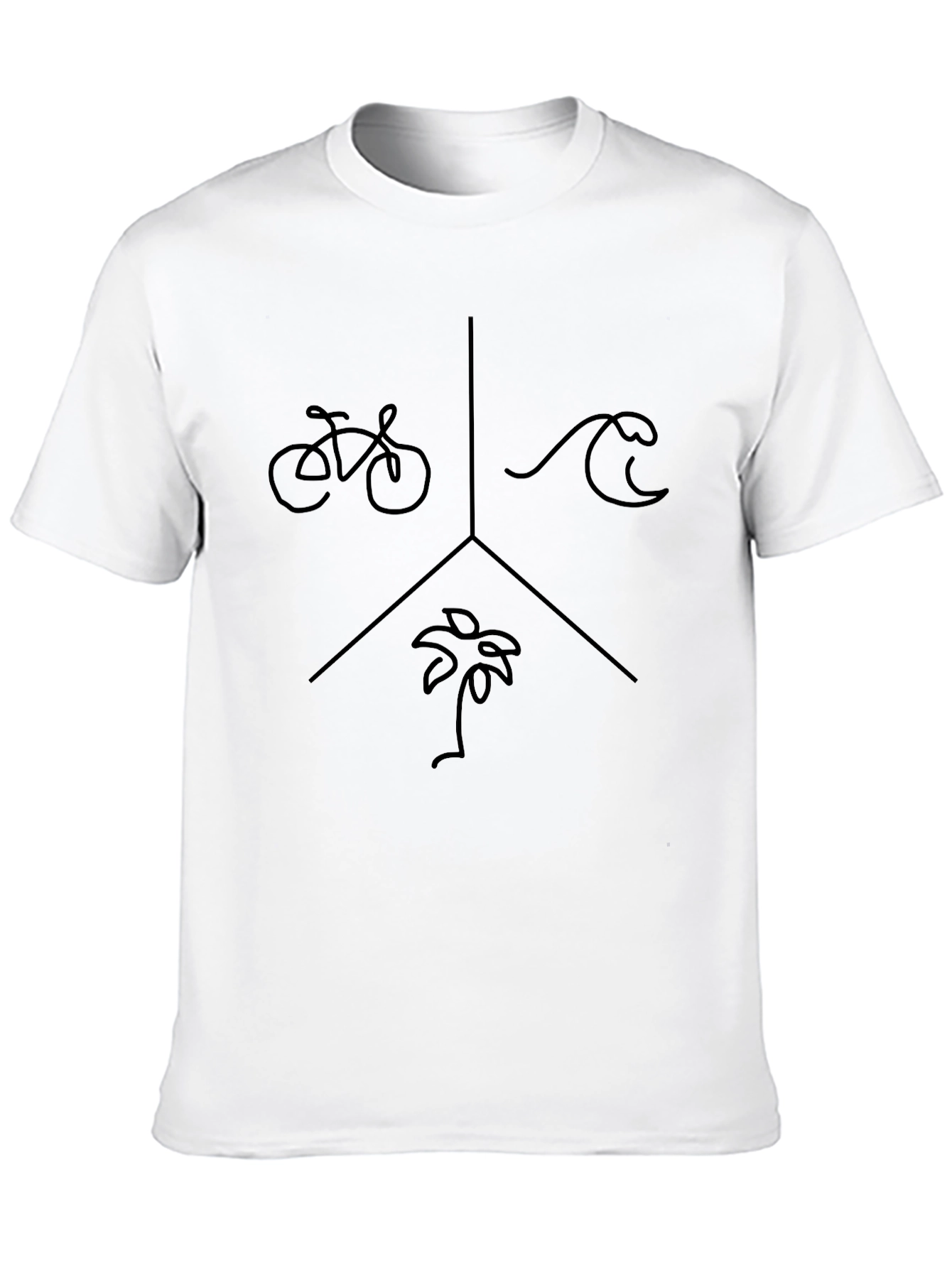 Bike Wave Palm Tree Graphic Tee - Black