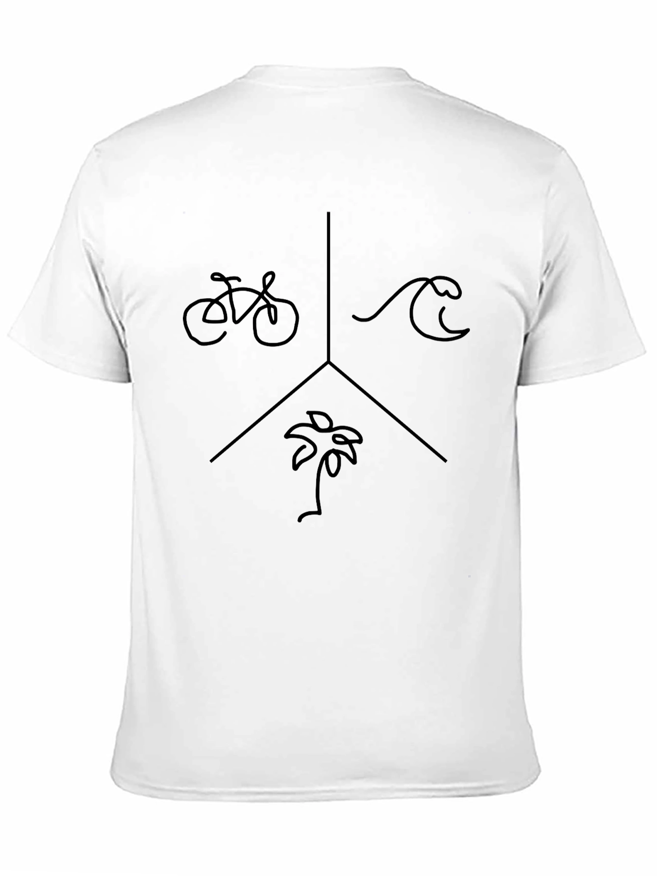 Bike Wave Palm Tree Graphic Tee - Black
