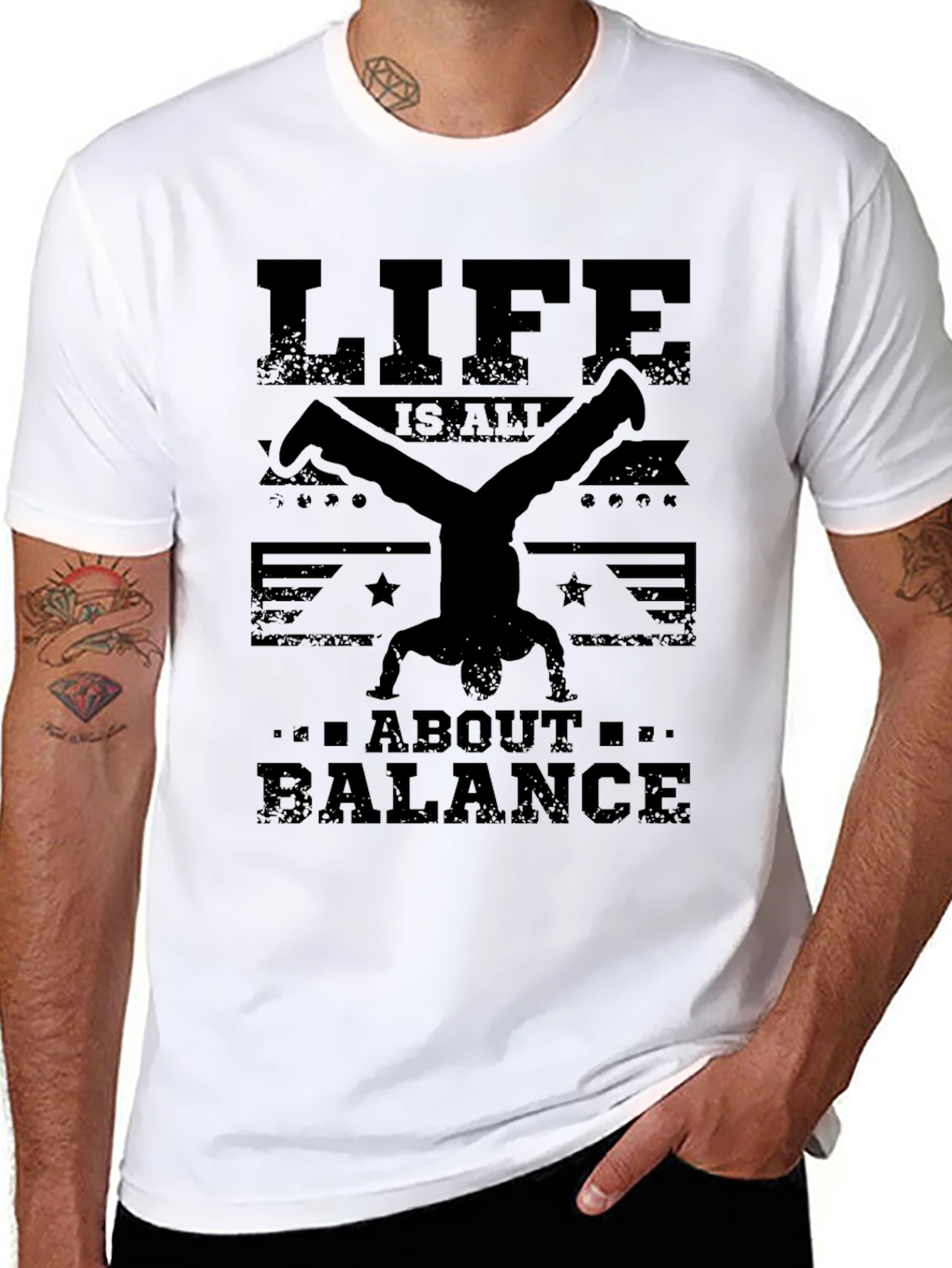 Life Balance T-Shirt - Handstand Design