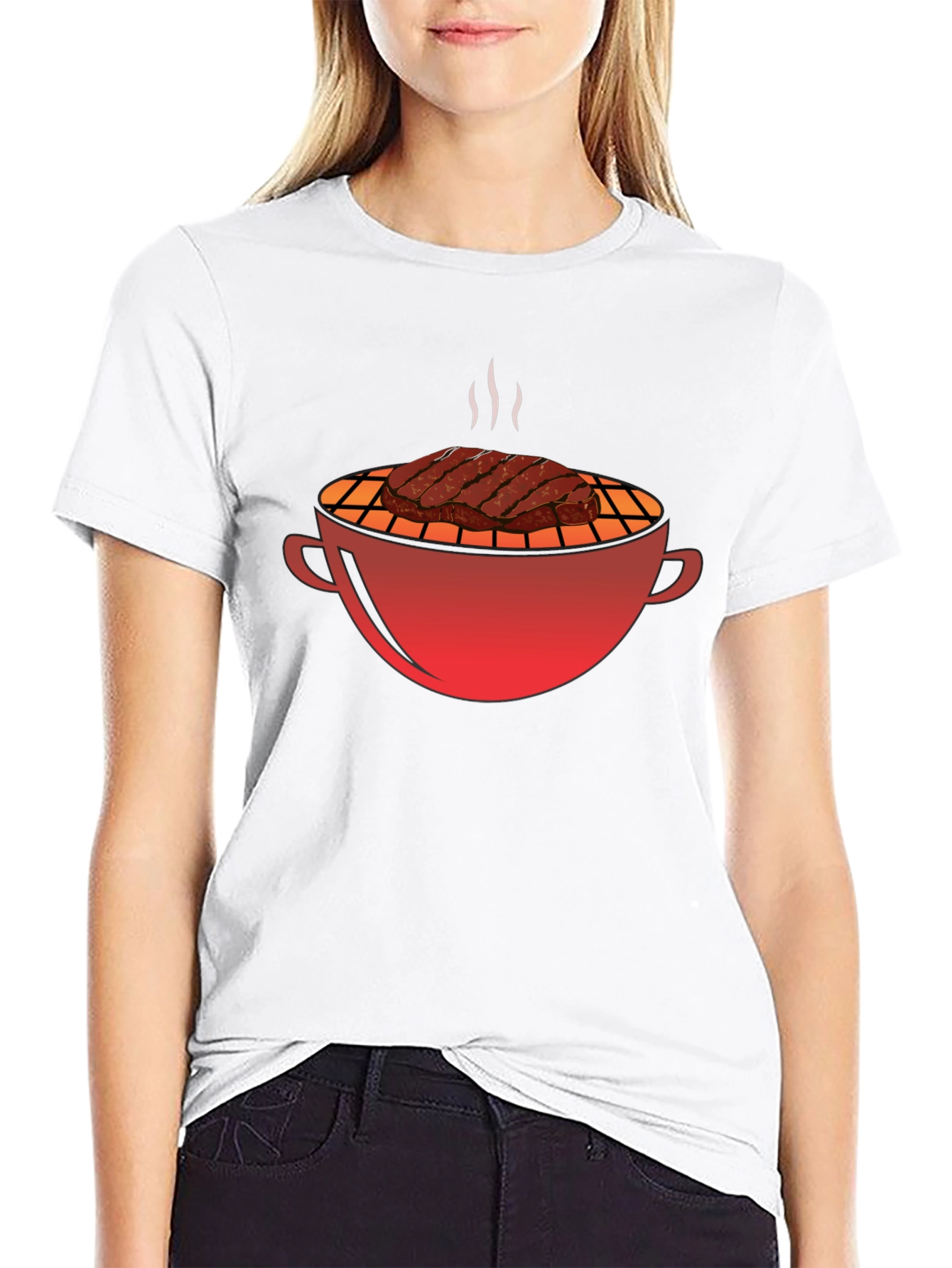 BBQ Grill & Steak Graphic T-Shirt - Black