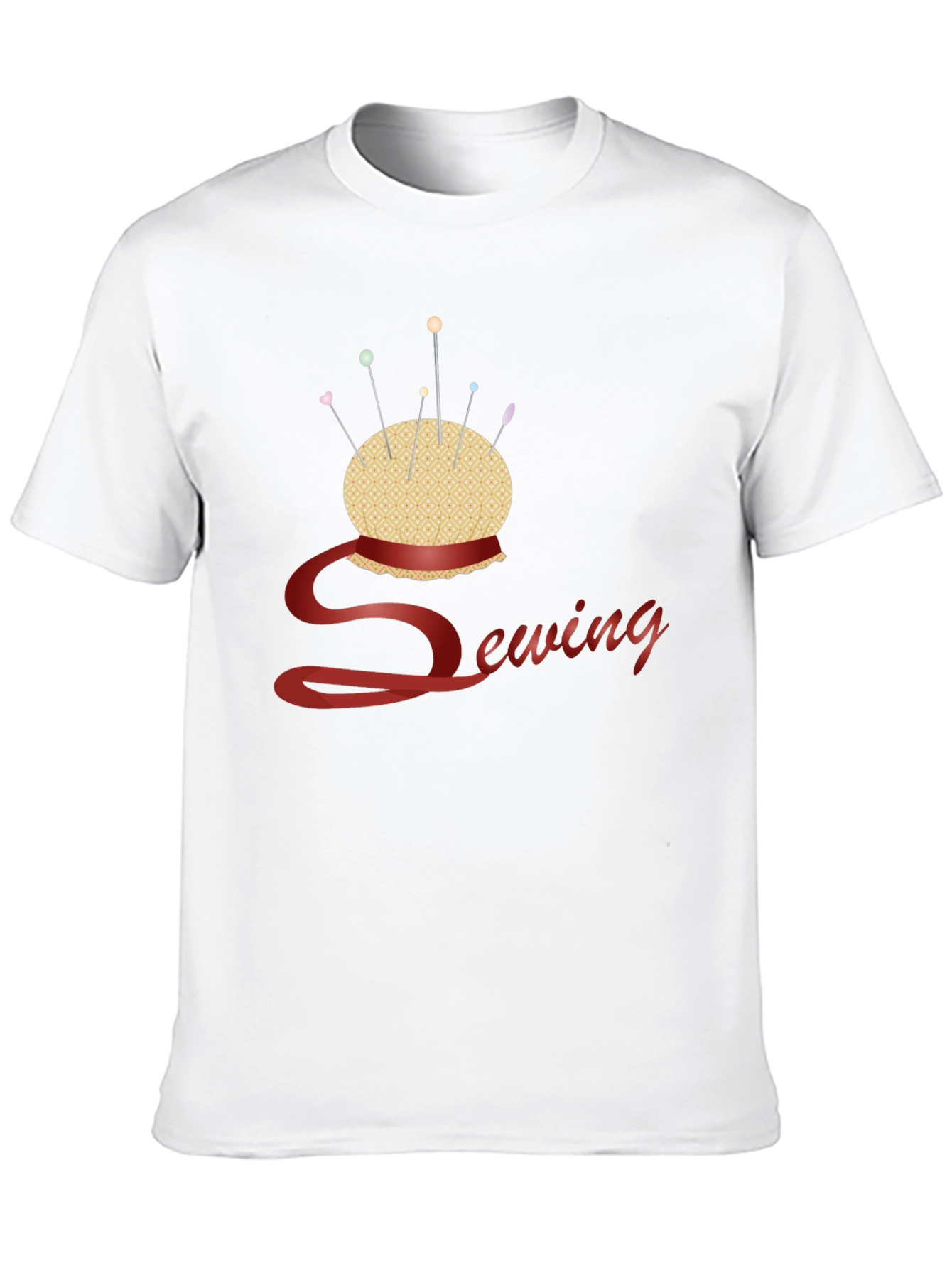 Sewing Themed Black T-Shirt