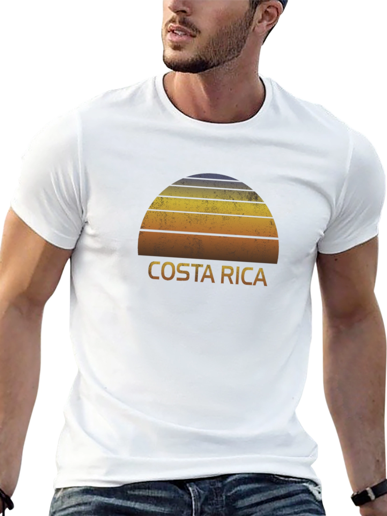 Costa Rica Sunset Graphic Tee - Retro Travel Shirt