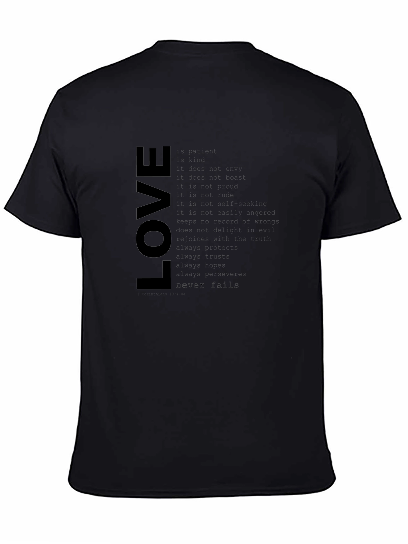 Love Never Fails Graphic Tee - Black