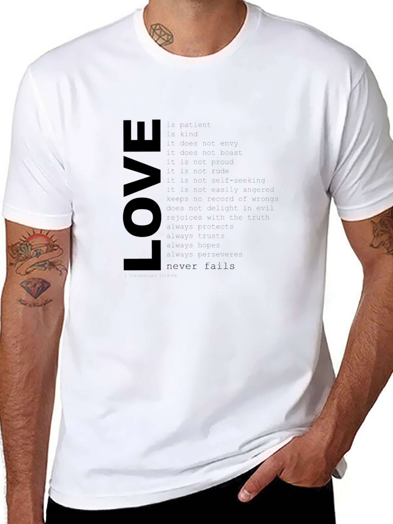 Love Never Fails Graphic Tee - Black
