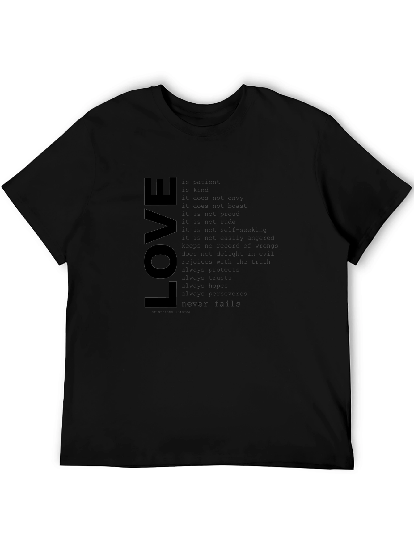 Love Never Fails Graphic Tee - Black