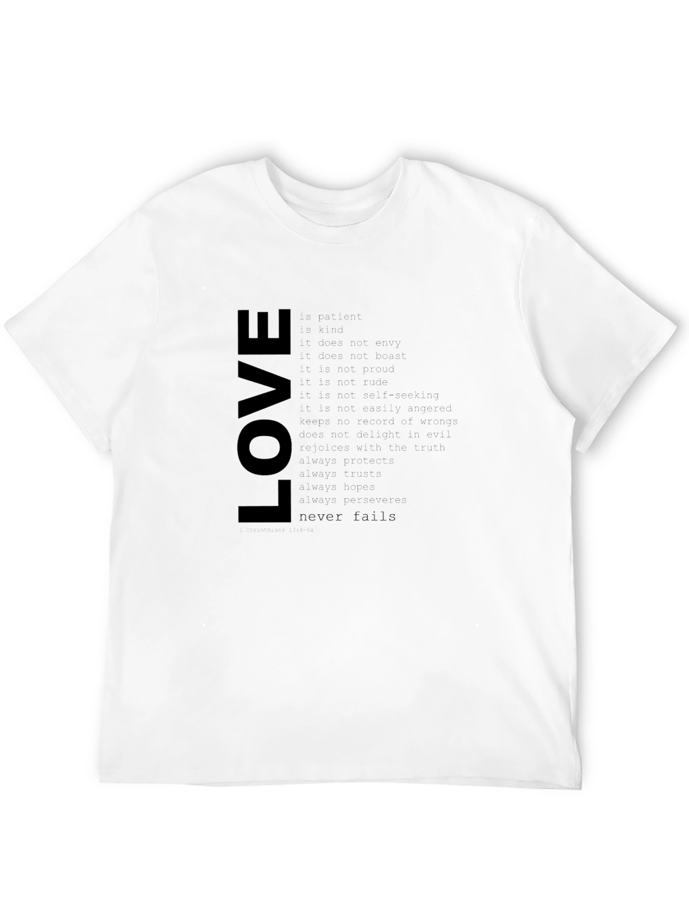 Love Never Fails Graphic Tee - Black