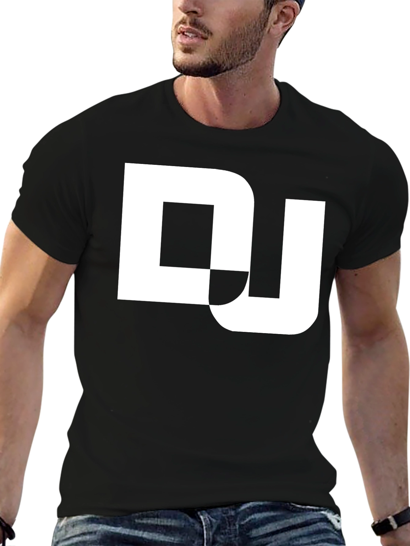 DJ Graphic Tee - Black Cotton Blend T-Shirt