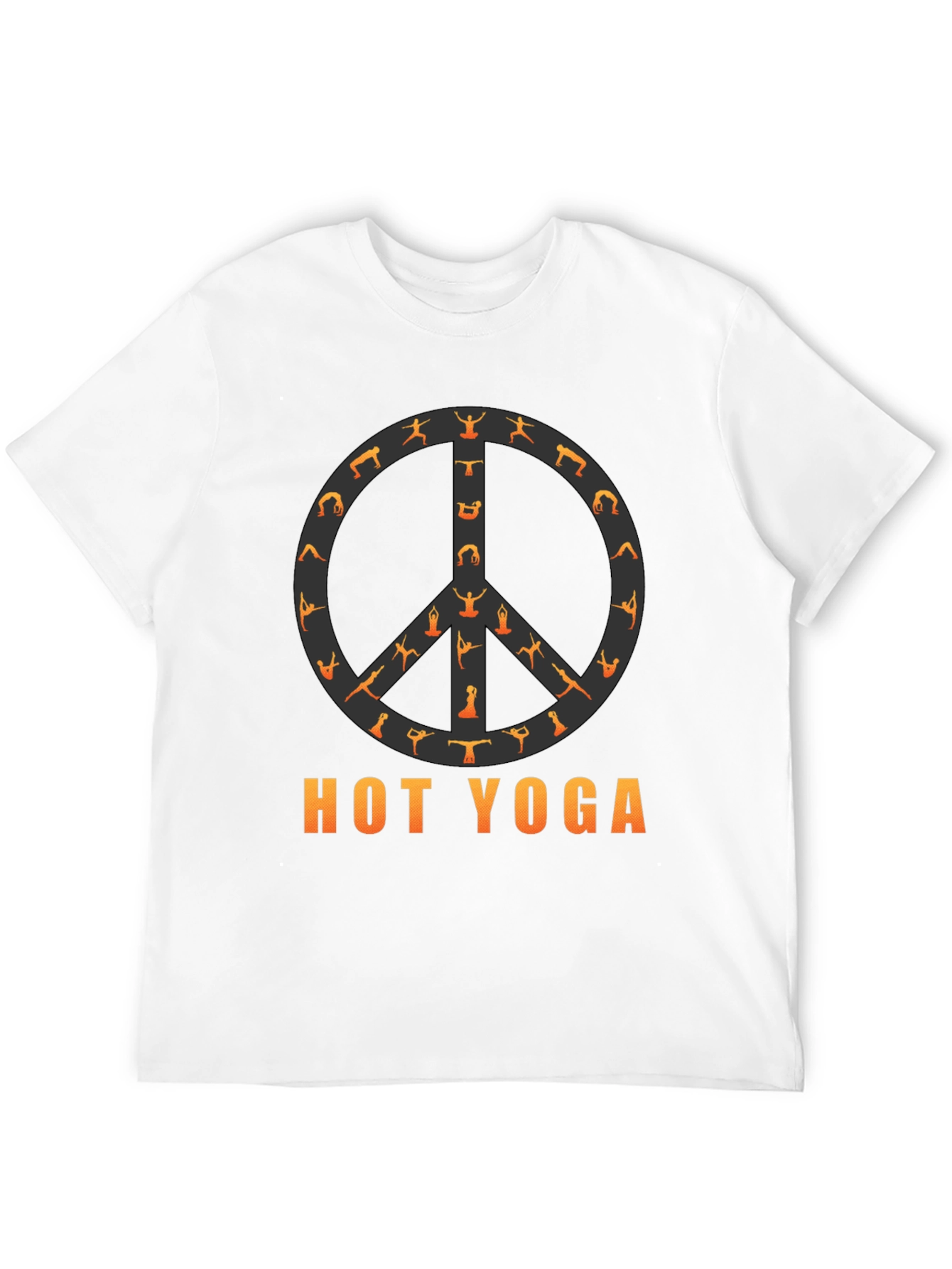 Hot Yoga Peace Sign Tee - Black Cotton T-Shirt