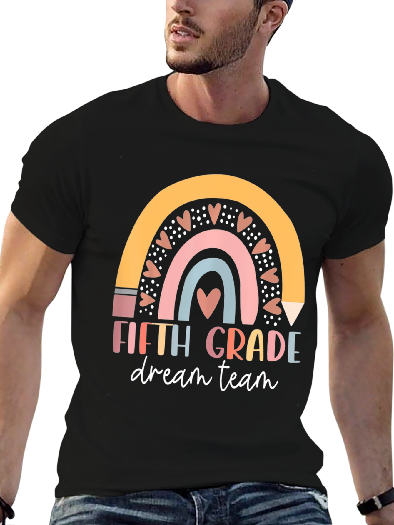 Fifth Grade Dream Team Teacher Rainbow Shirt