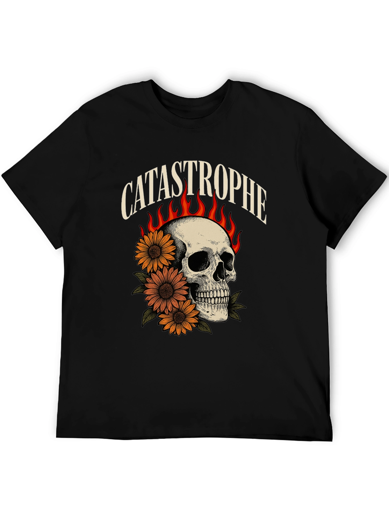 Catastrophe Skull & Sunflower Graphic Tee
