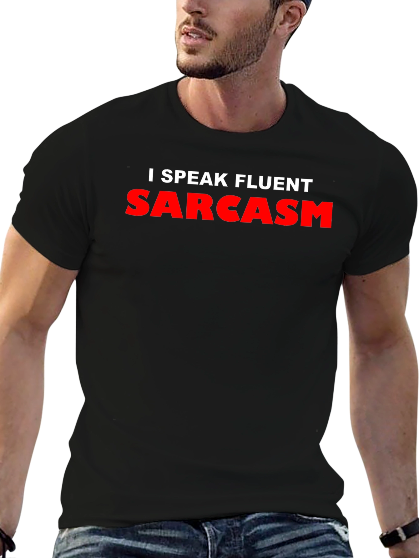 I Speak Fluent Sarcasm Graphic T-Shirt - Black