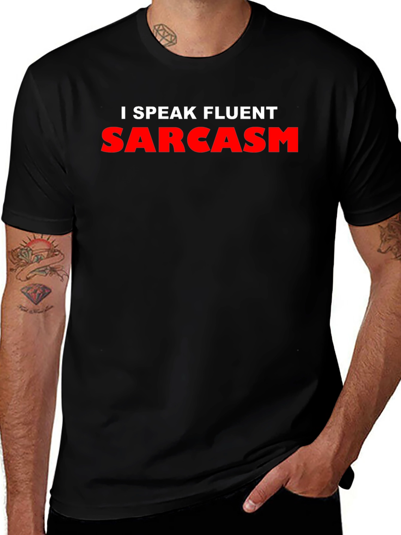 I Speak Fluent Sarcasm Graphic T-Shirt - Black