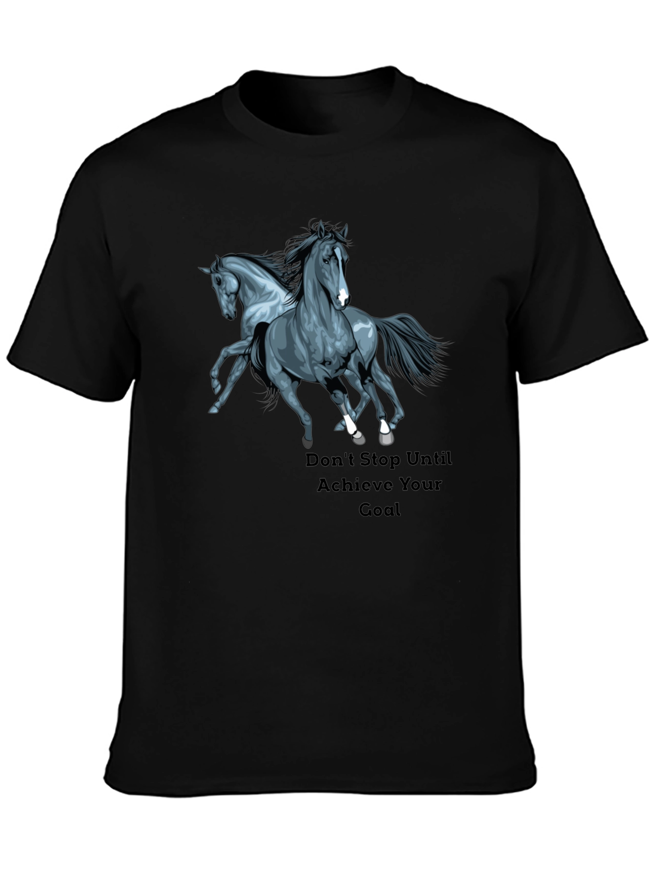 Horse Graphic Black T-Shirt: Achieve Your Goal