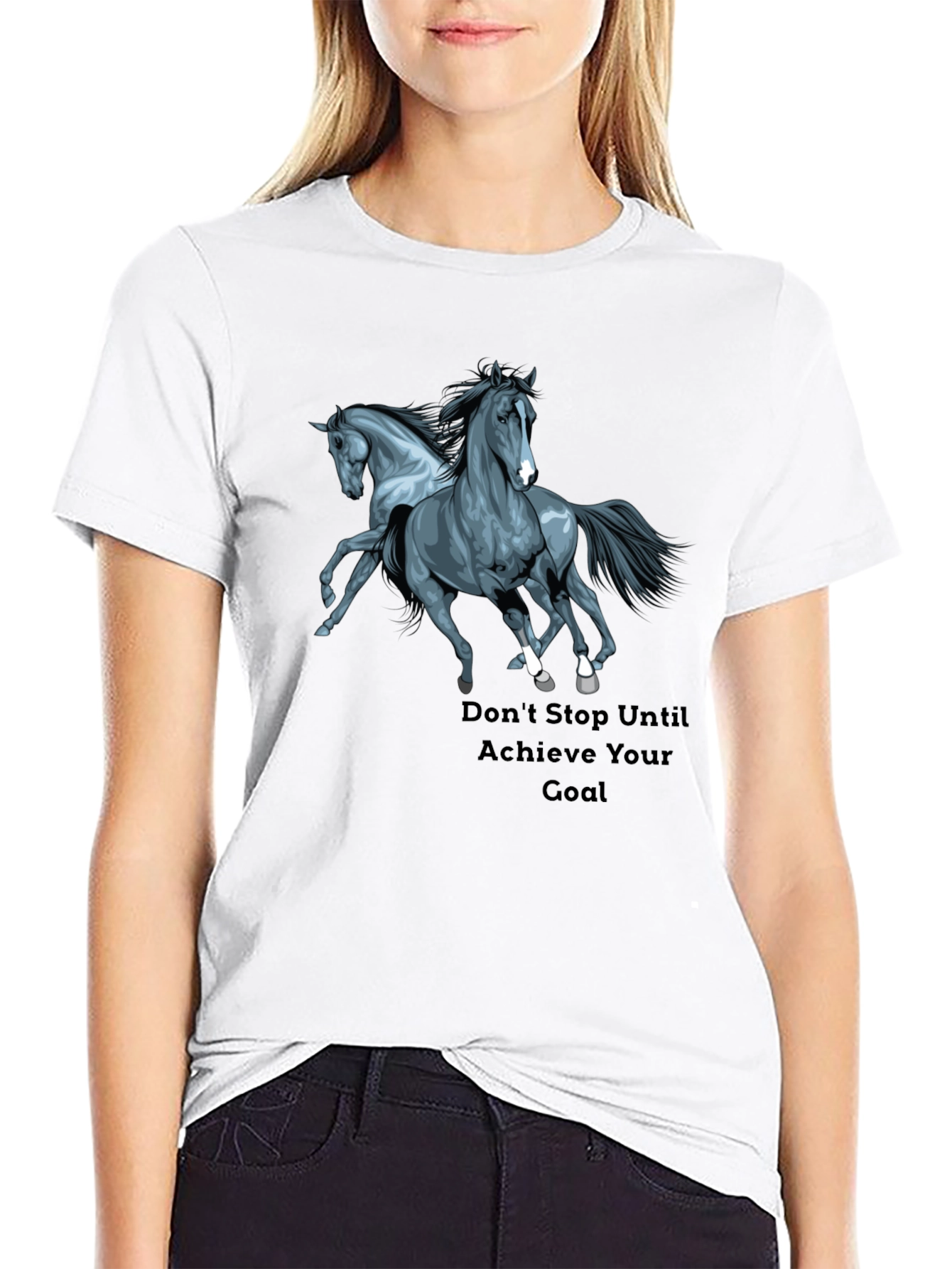 Horse Graphic Black T-Shirt: Achieve Your Goal
