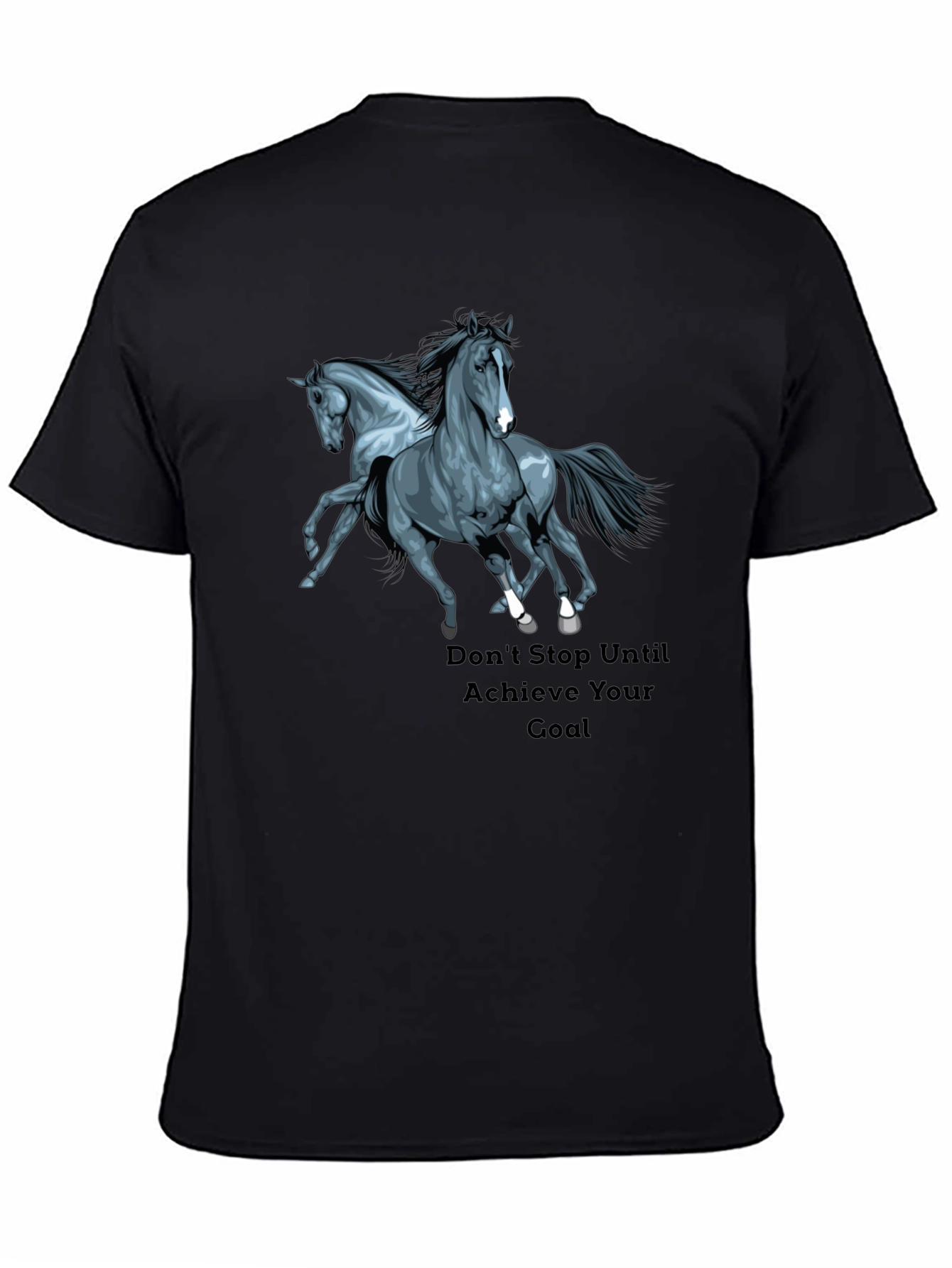 Horse Graphic Black T-Shirt: Achieve Your Goal