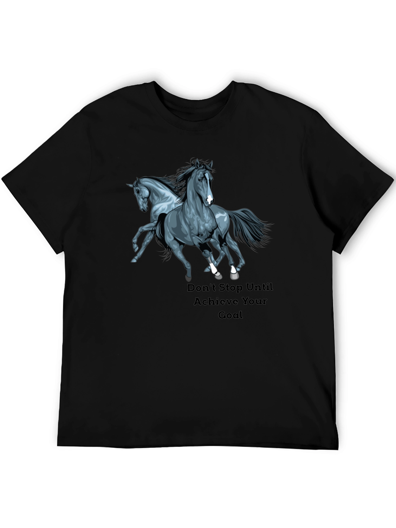 Horse Graphic Black T-Shirt: Achieve Your Goal