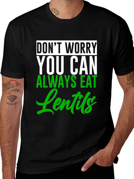 Eat Lentils Graphic Tee - Funny Vegan T-Shirt