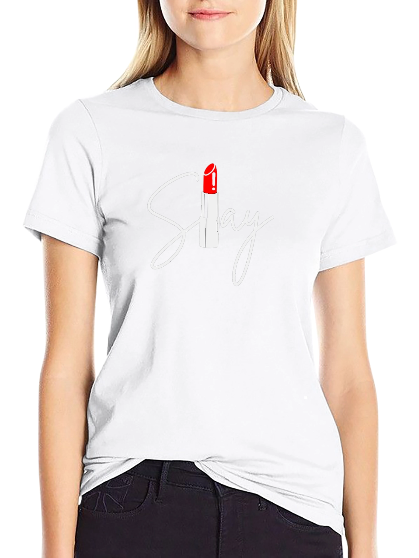 Slay Lipstick Graphic T-Shirt - Black
