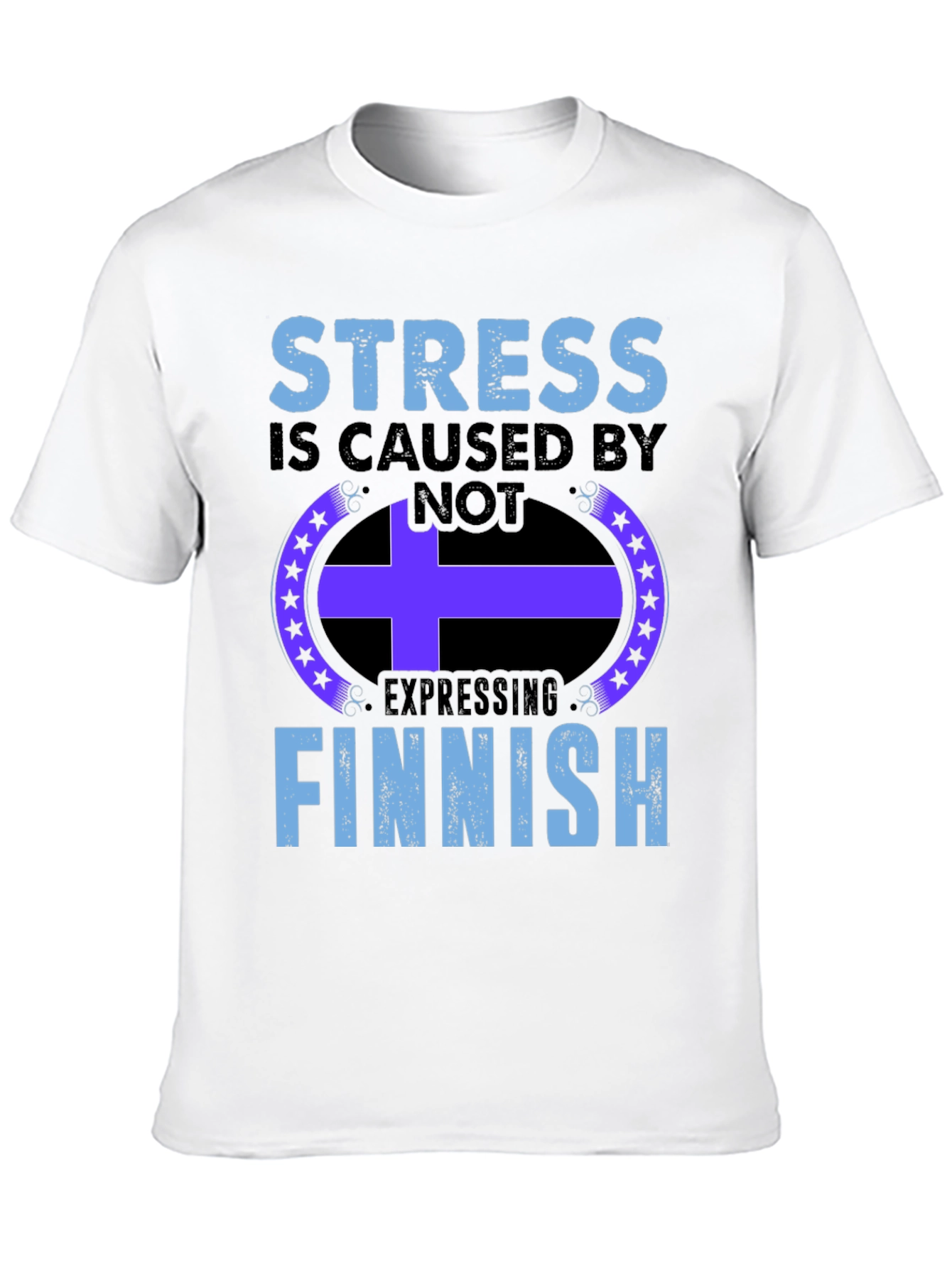 Stress Finnish Expression Black T-Shirt